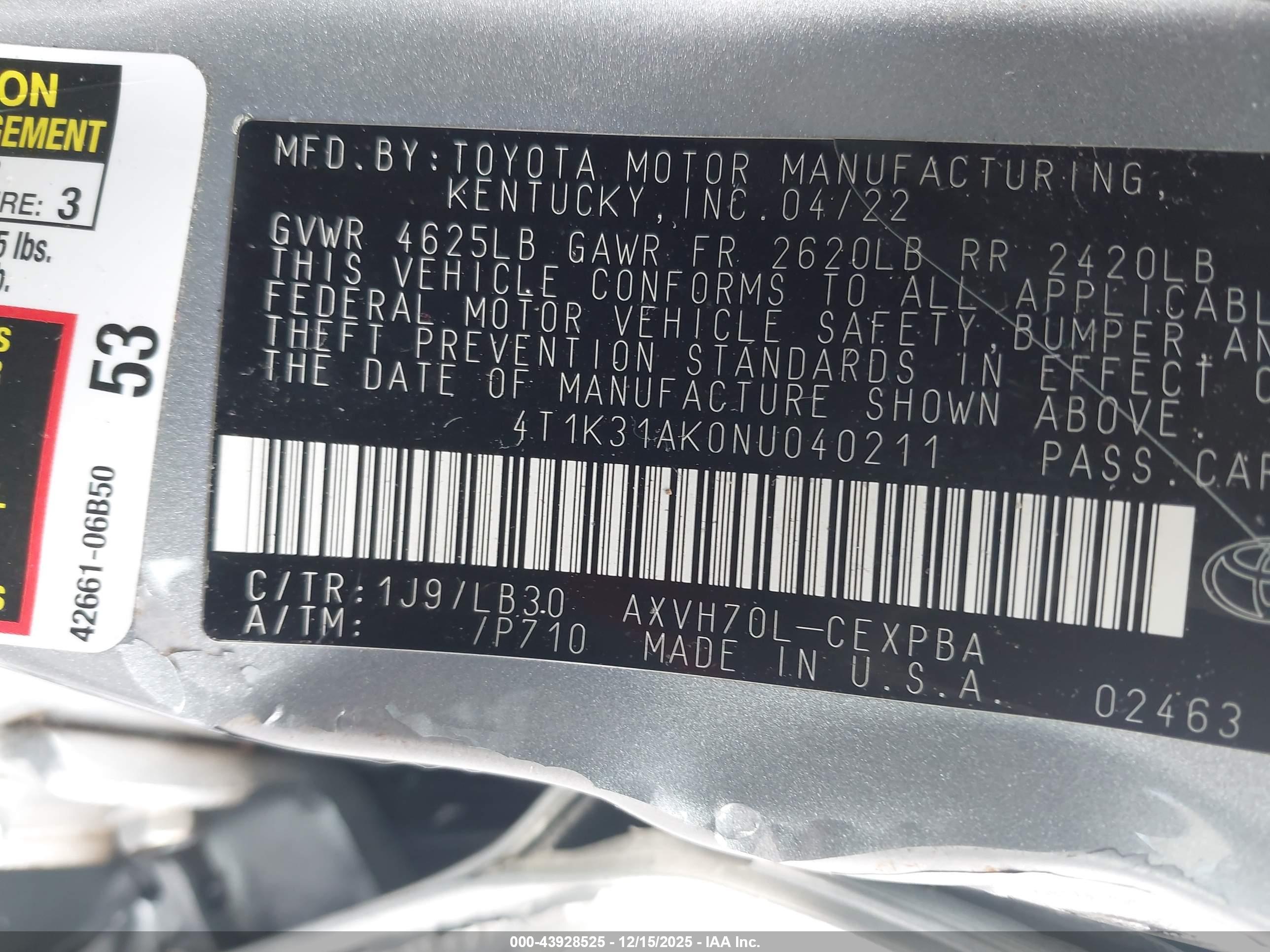TOYOTA CAMRY image 9