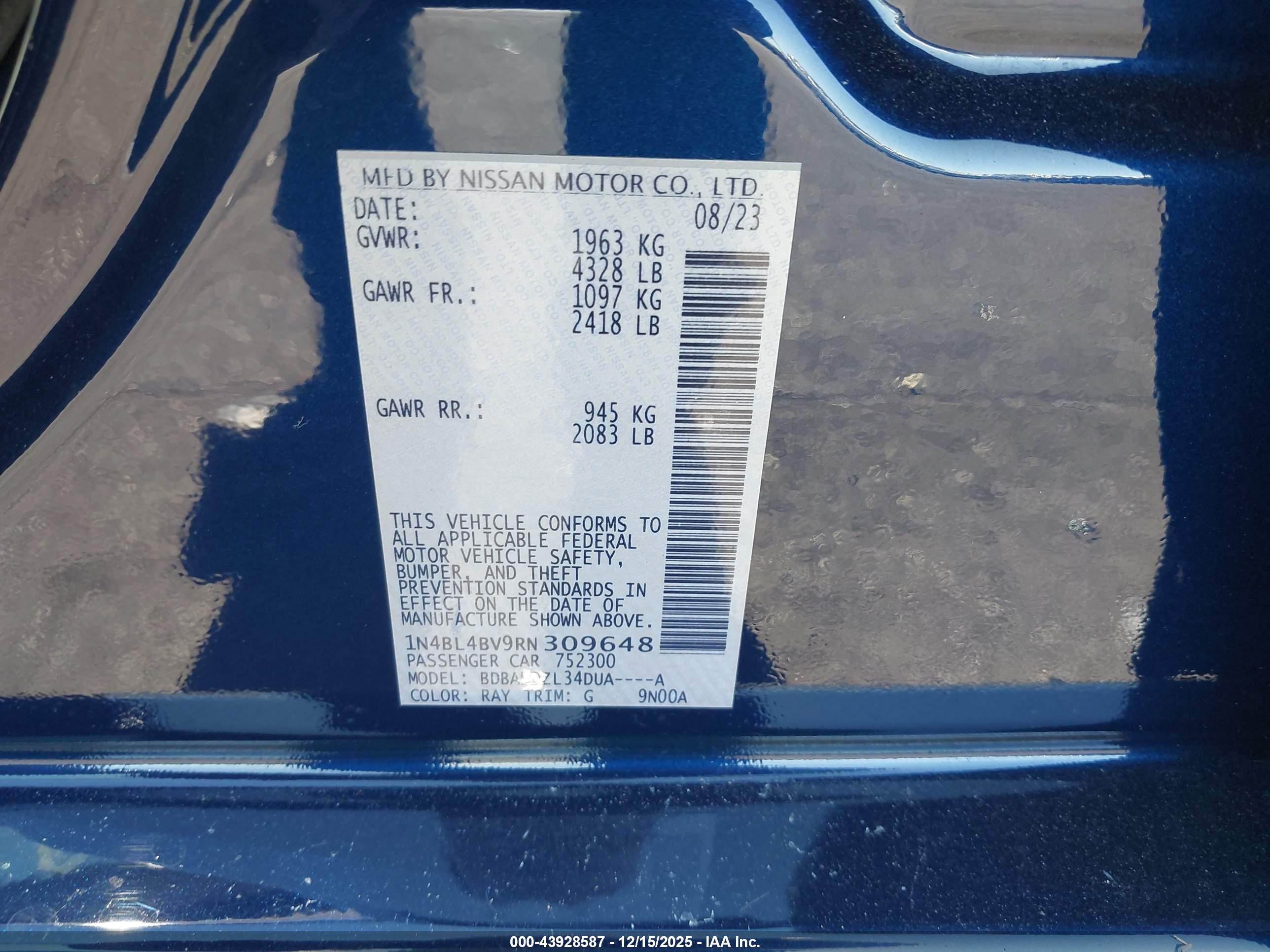 NISSAN ALTIMA image 9
