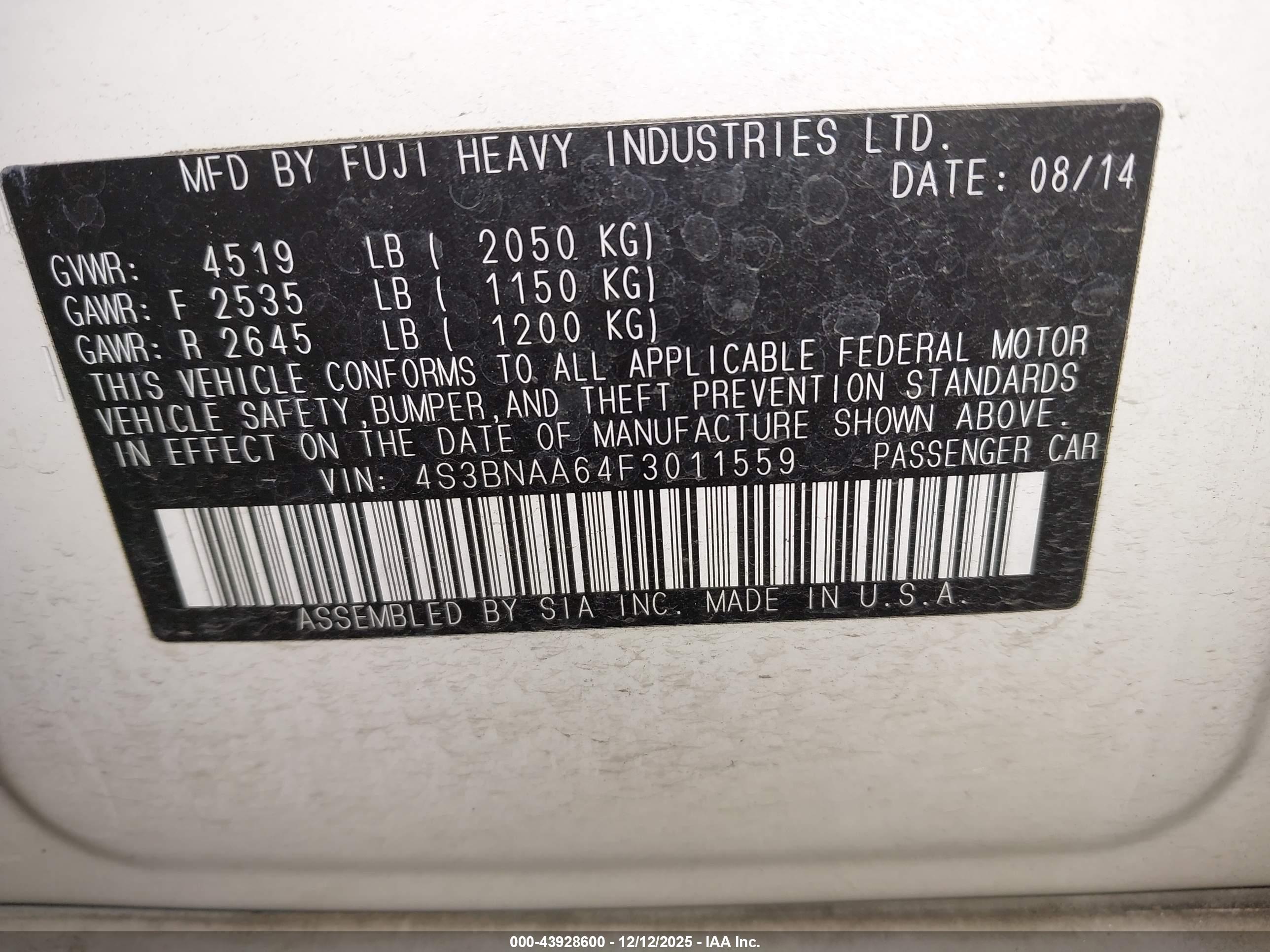 SUBARU LEGACY image 9