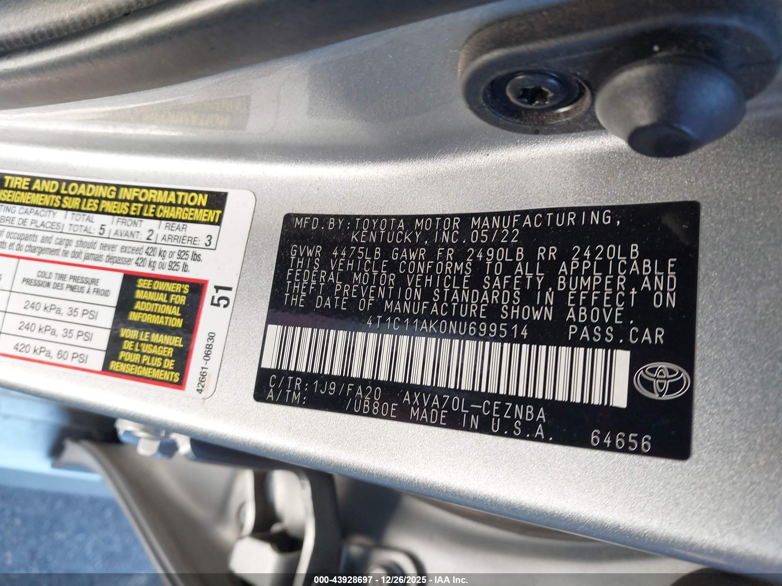 TOYOTA CAMRY image 9