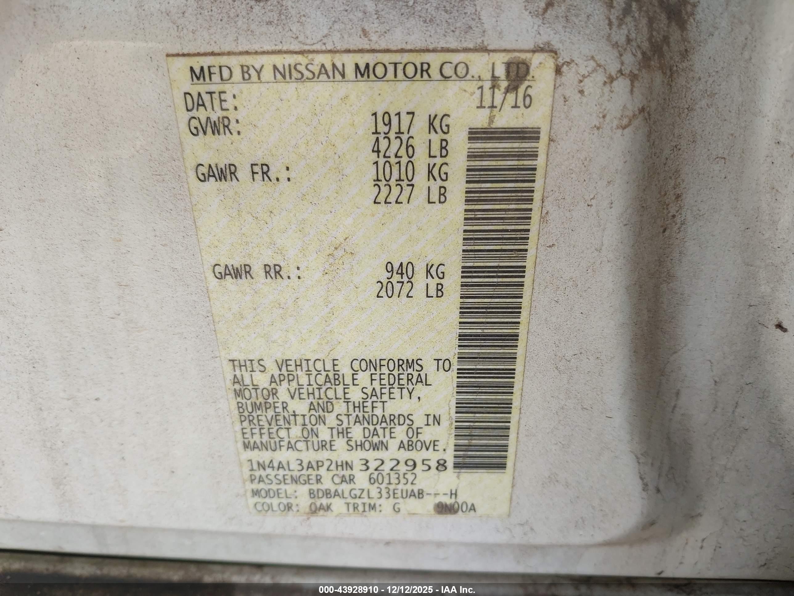 NISSAN ALTIMA image 9