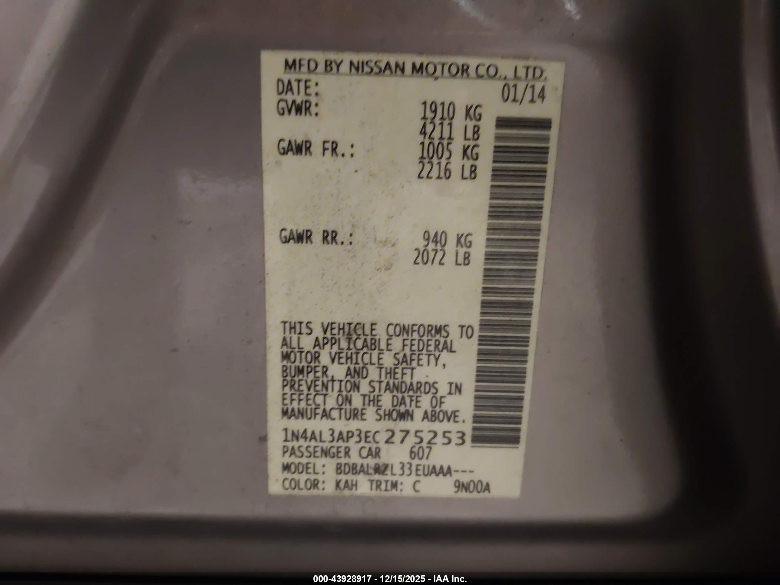 NISSAN ALTIMA image 9