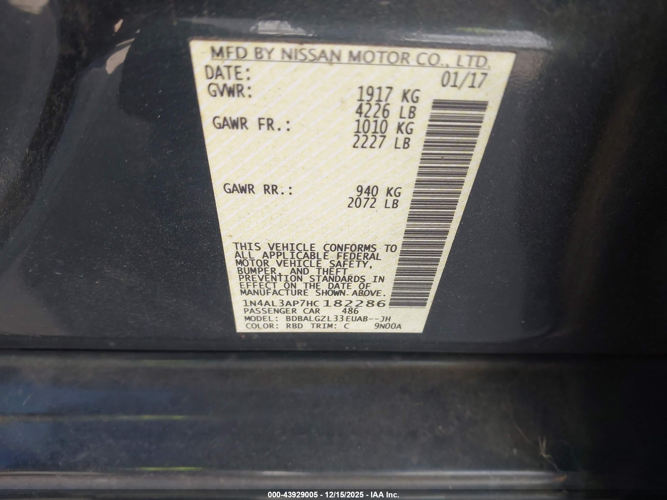 NISSAN ALTIMA image 9