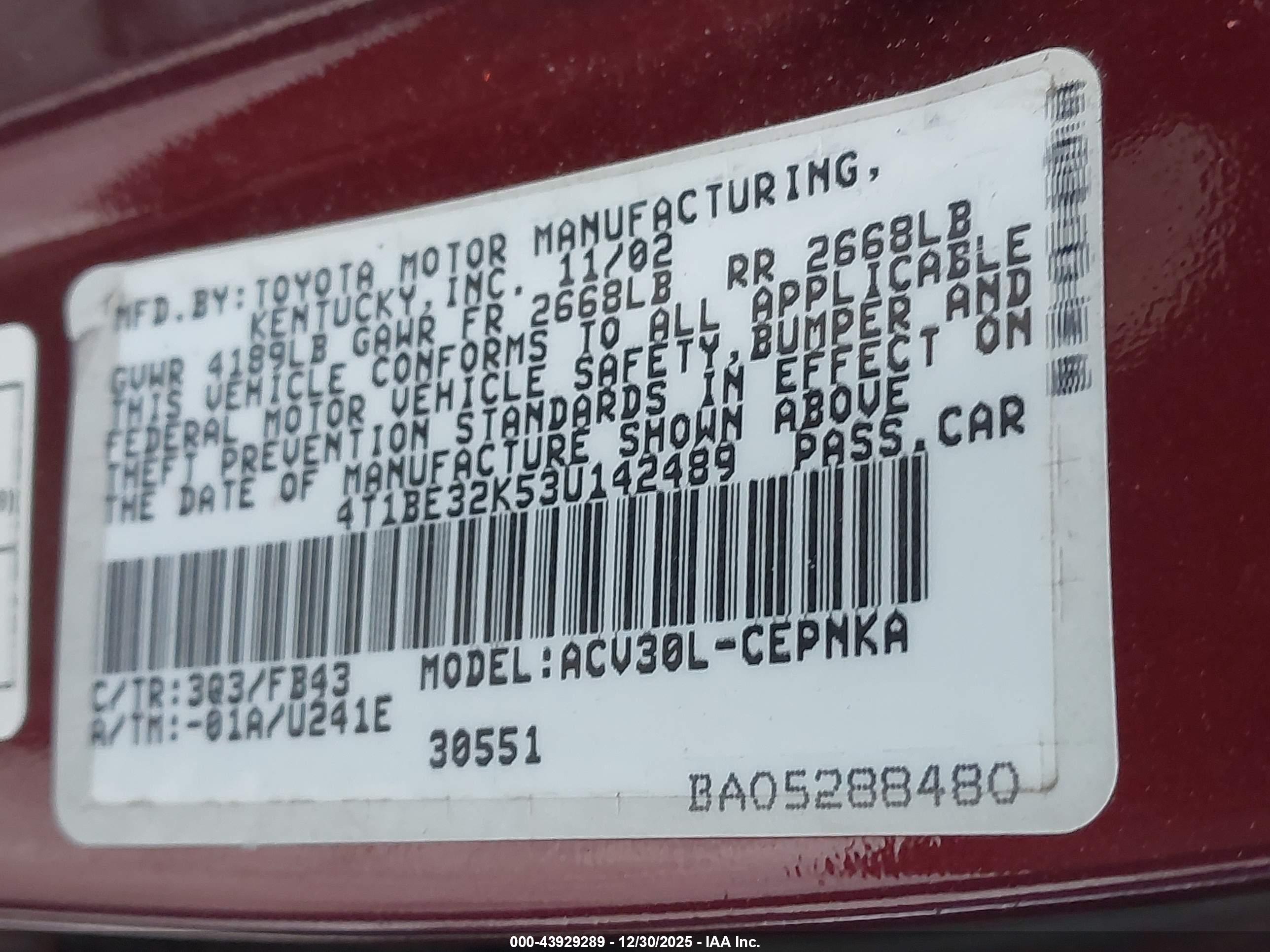 TOYOTA CAMRY image 9