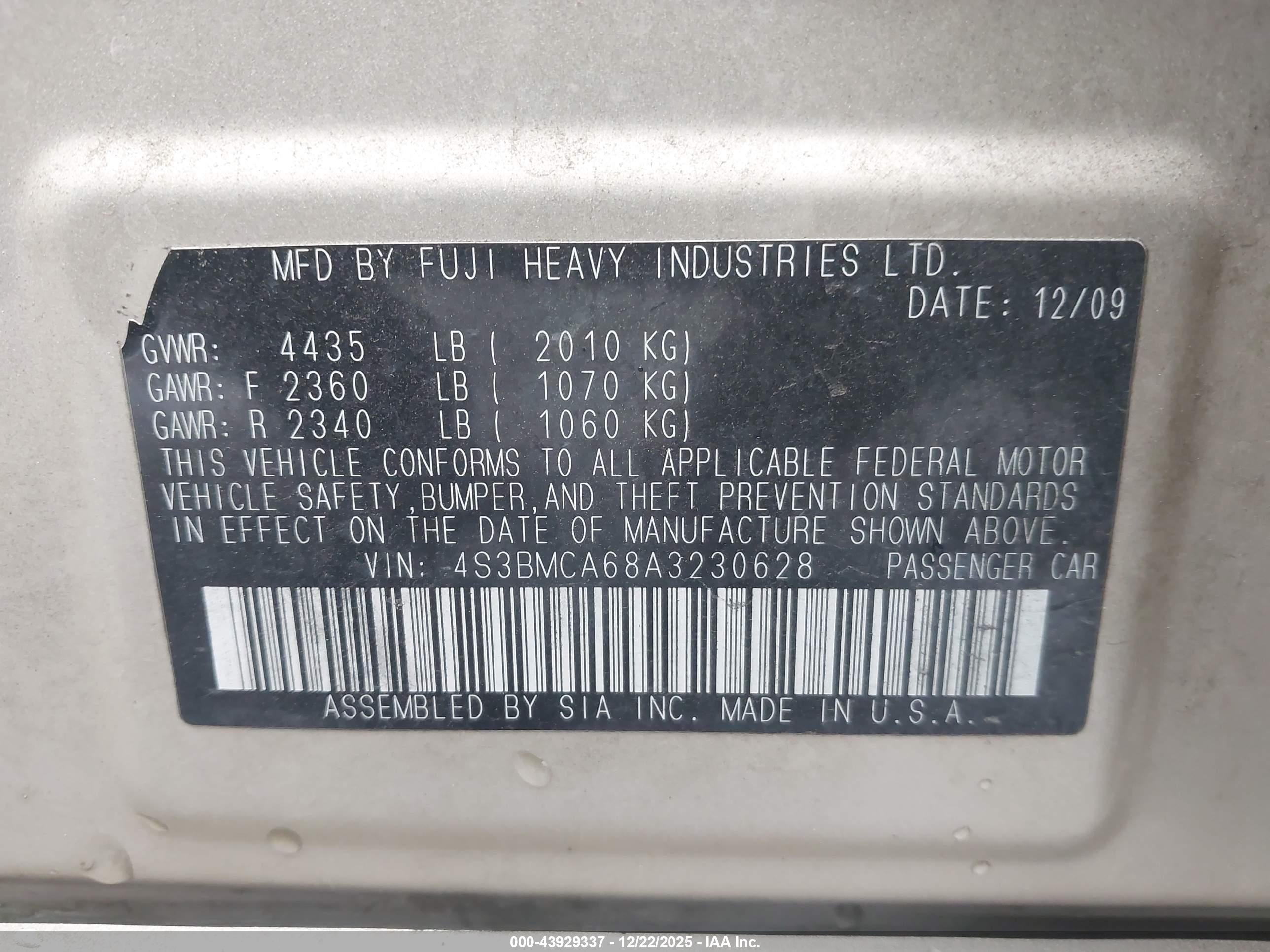 SUBARU LEGACY image 9
