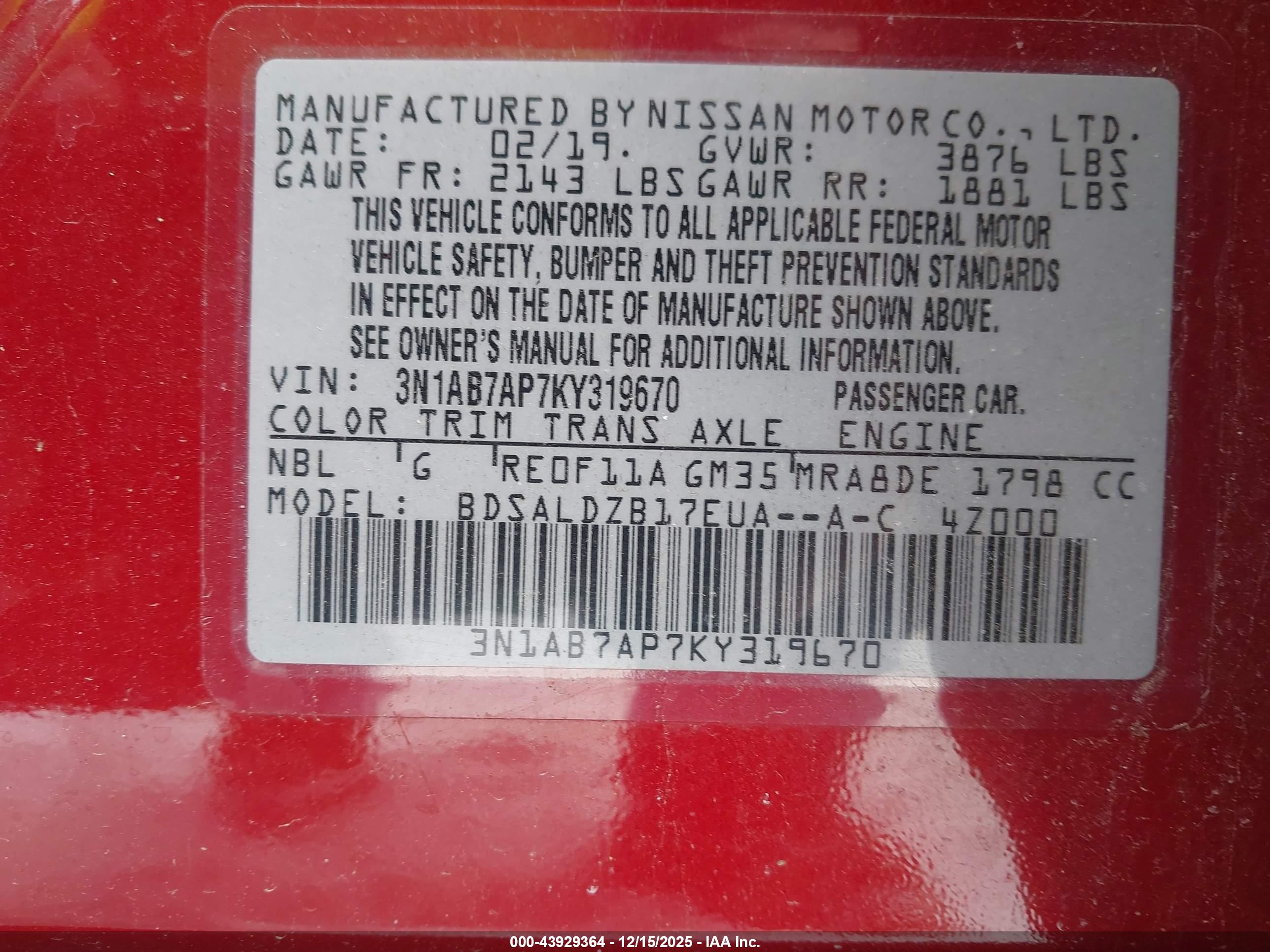 NISSAN SENTRA image 9