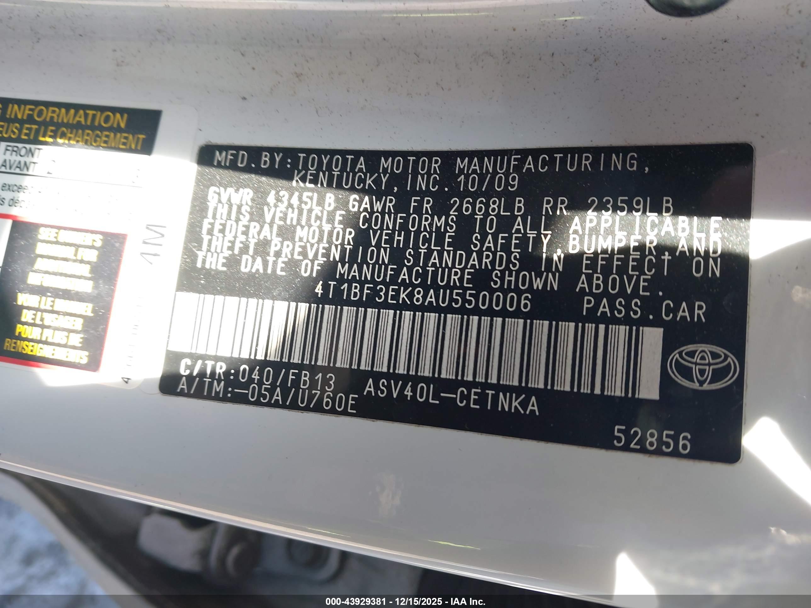 TOYOTA CAMRY image 9