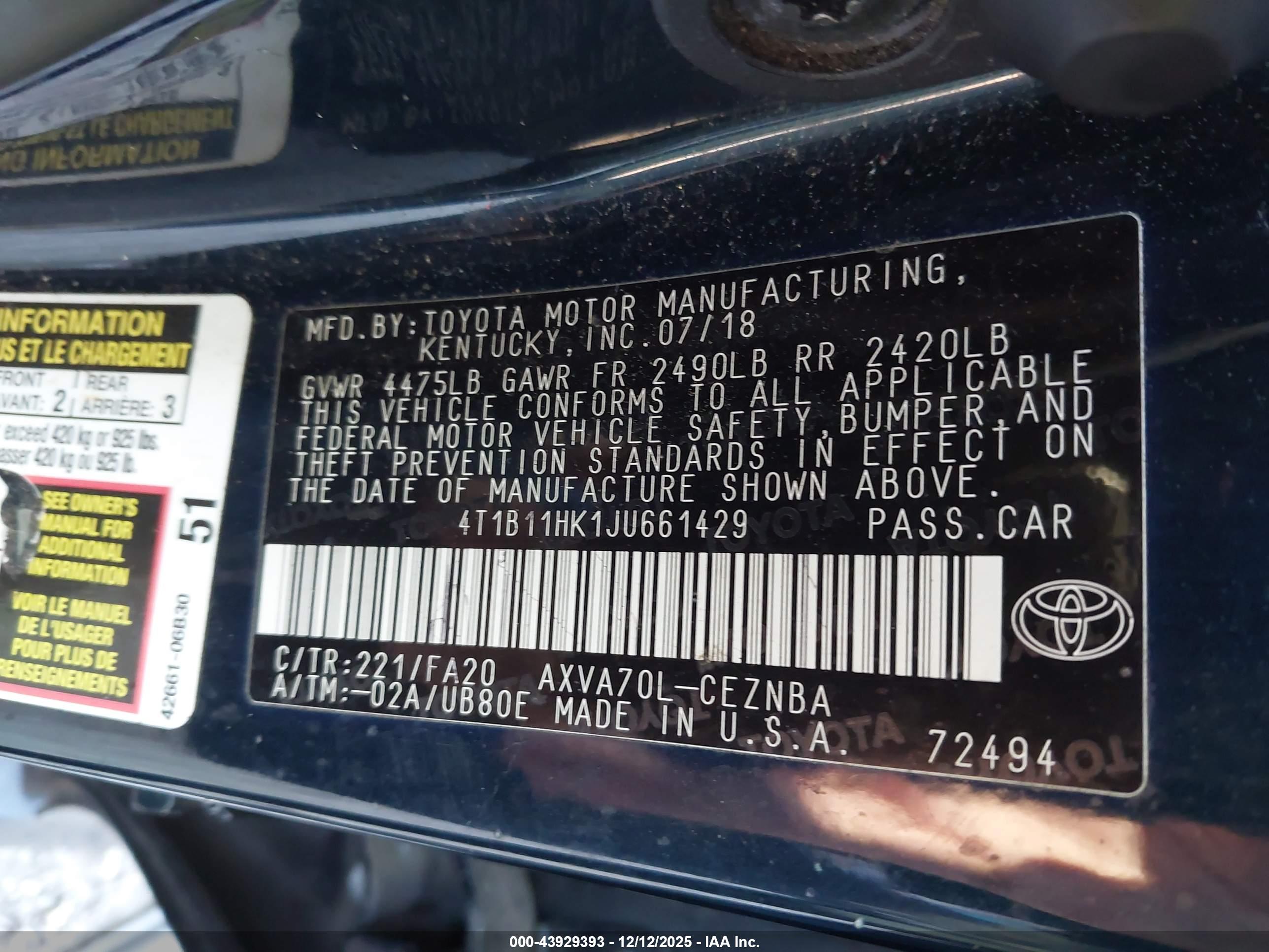 TOYOTA CAMRY image 9