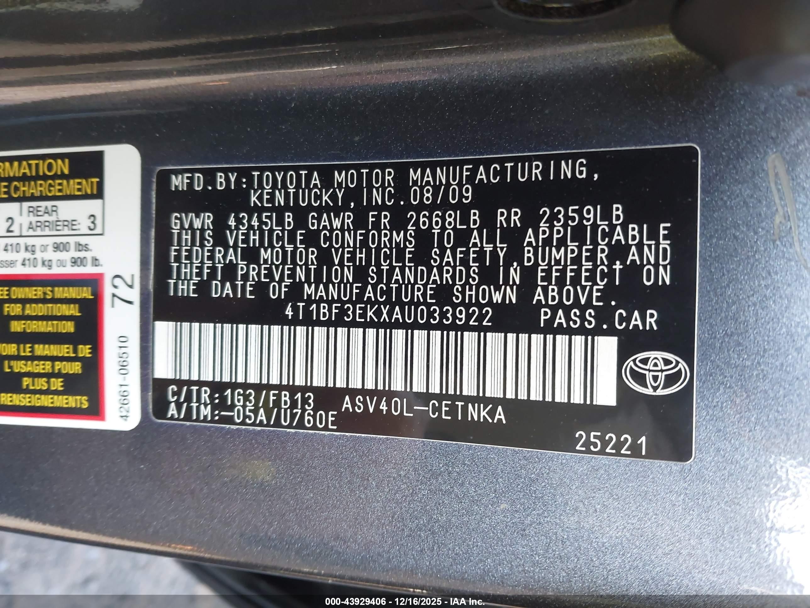 TOYOTA CAMRY image 9