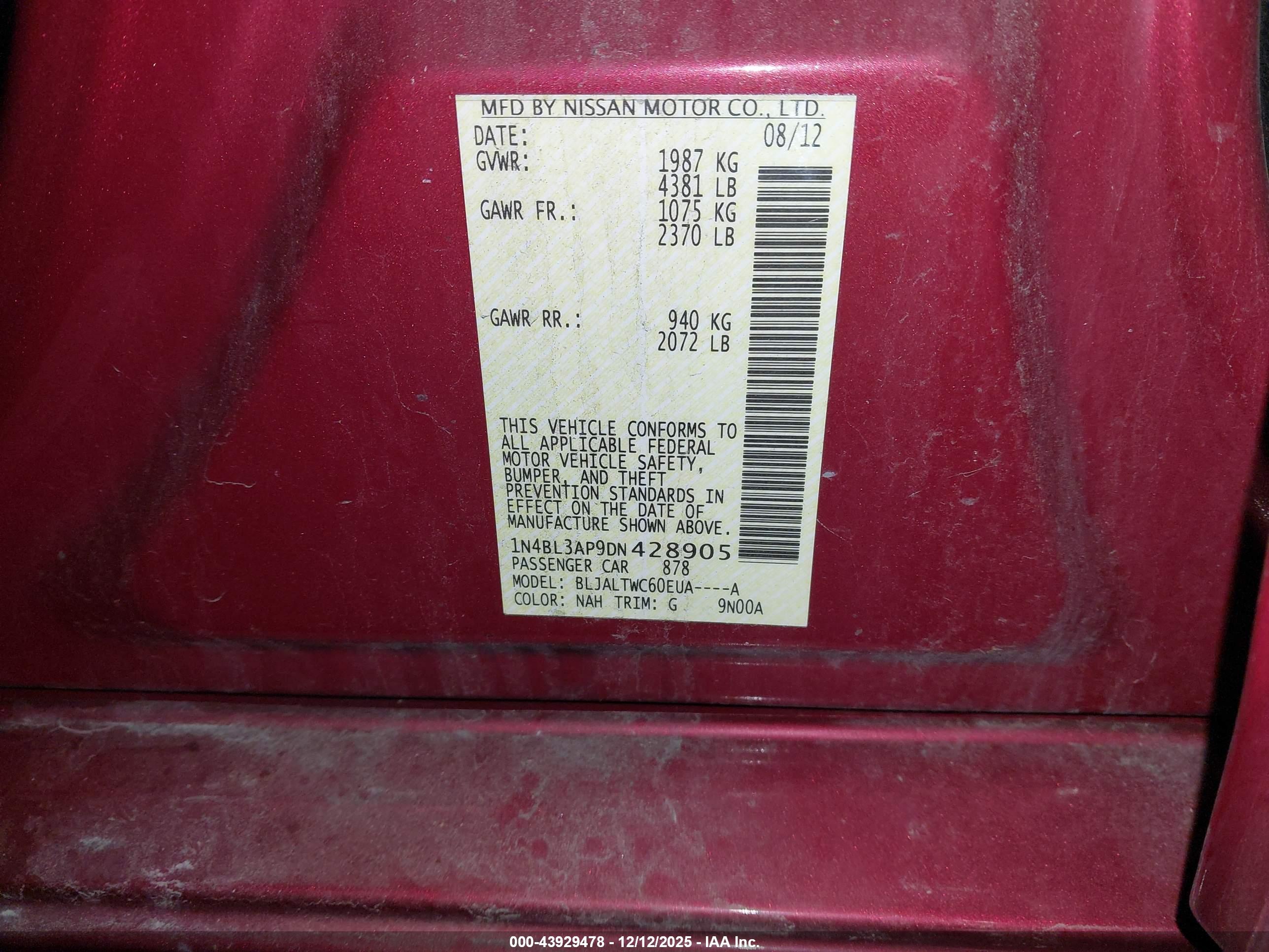 NISSAN ALTIMA image 9