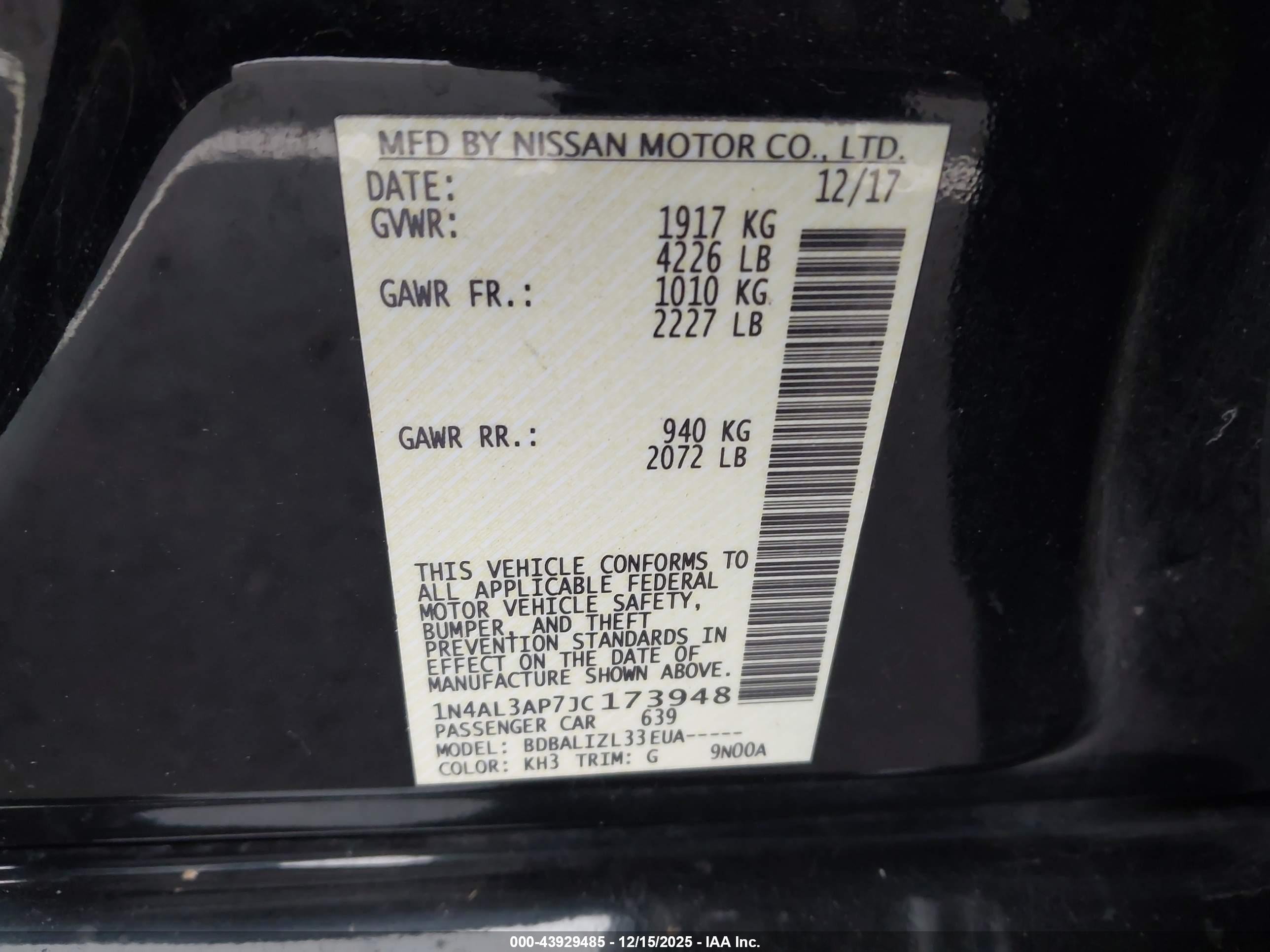 NISSAN ALTIMA image 9