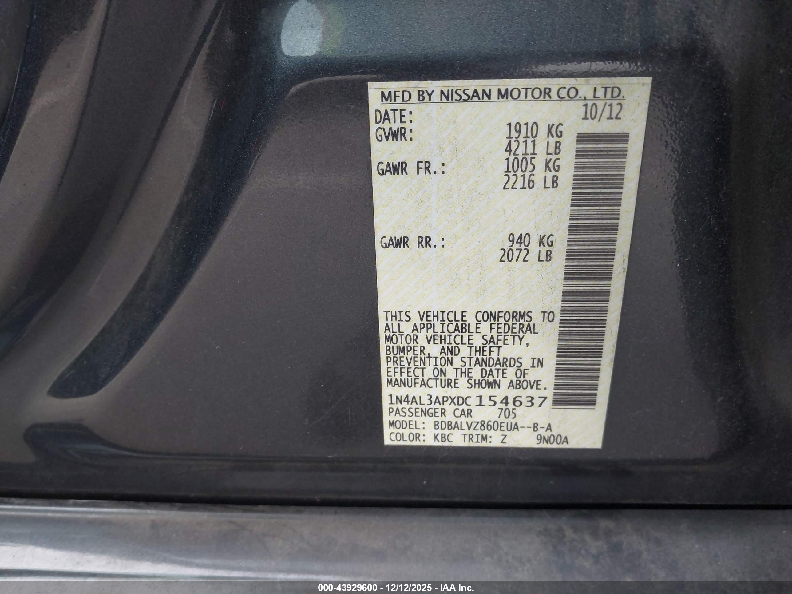 NISSAN ALTIMA image 9