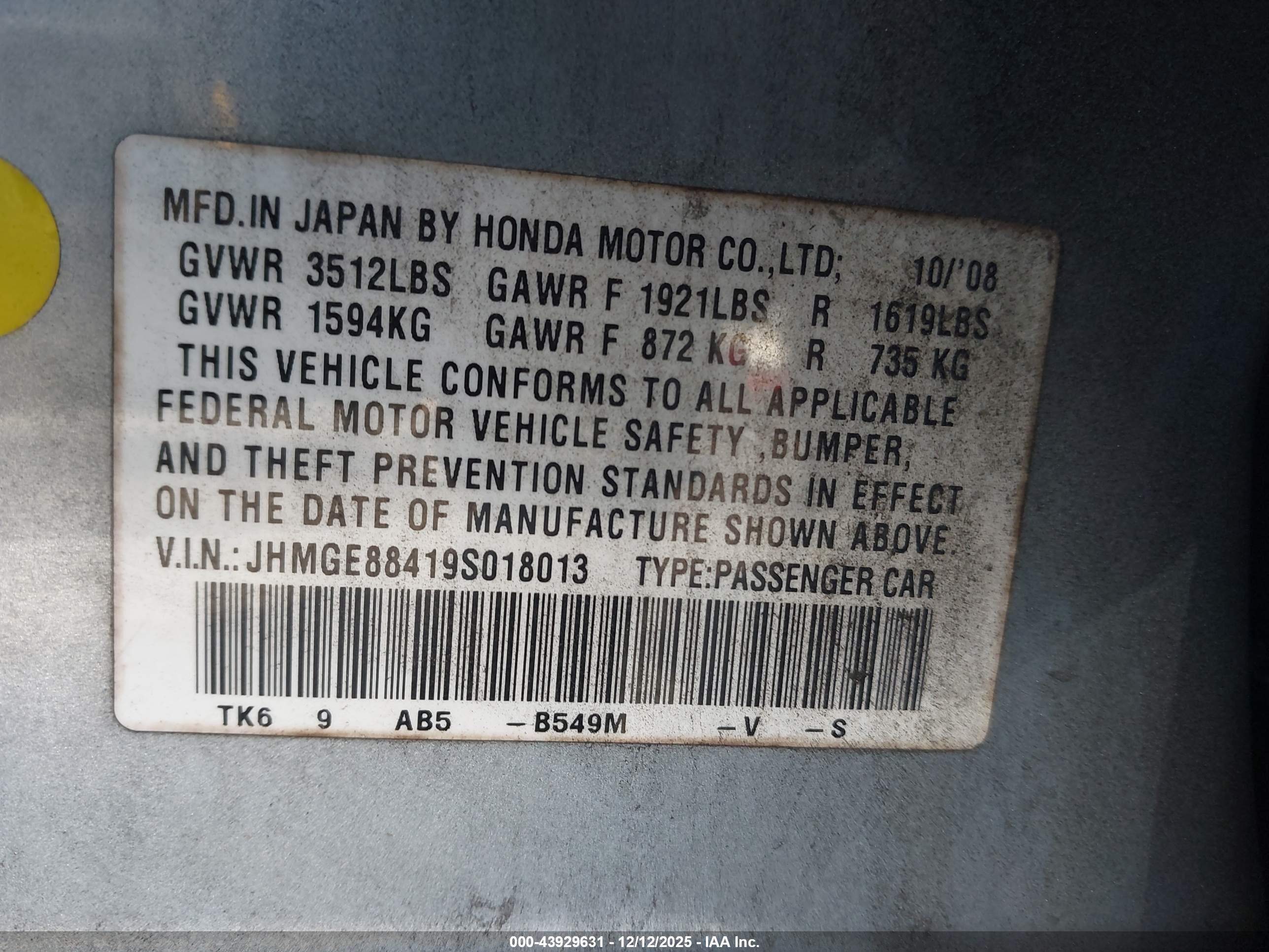 HONDA FIT image 9