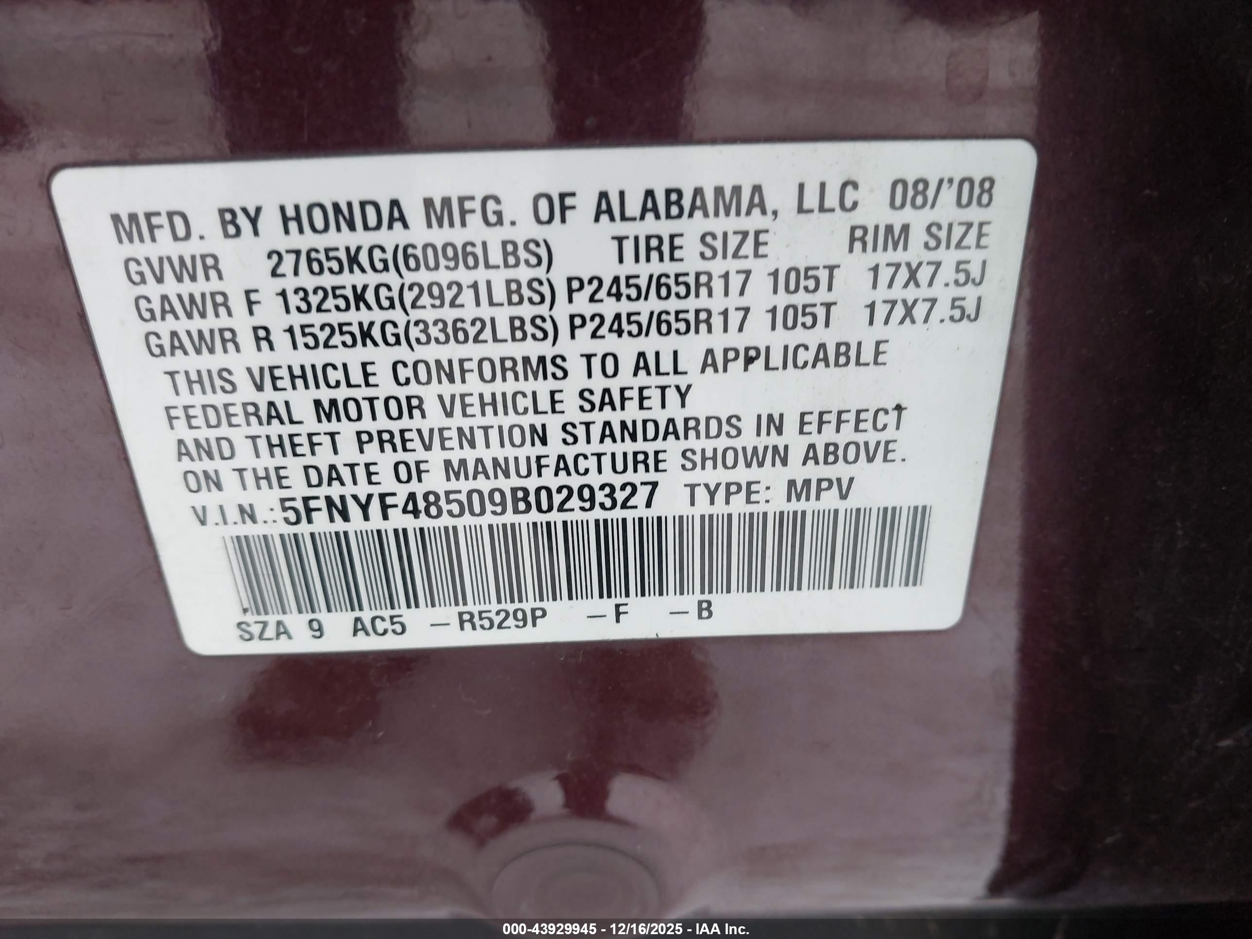 HONDA PILOT image 9