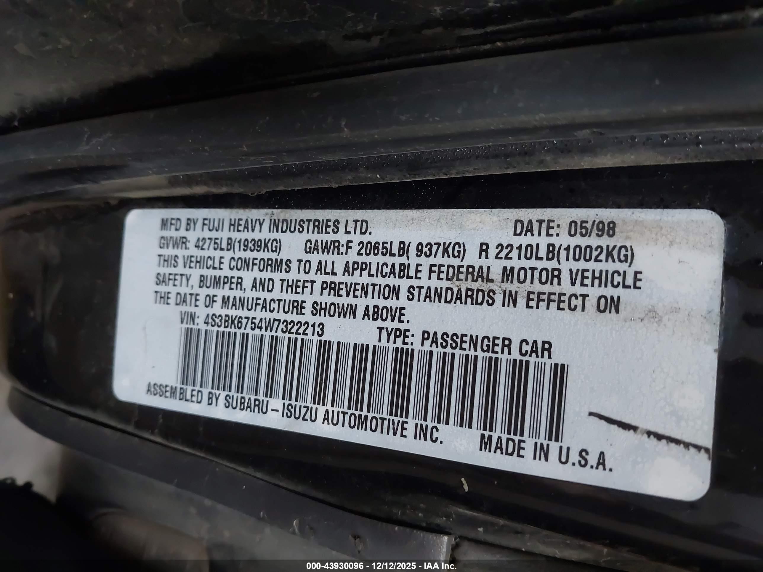 SUBARU LEGACY image 9