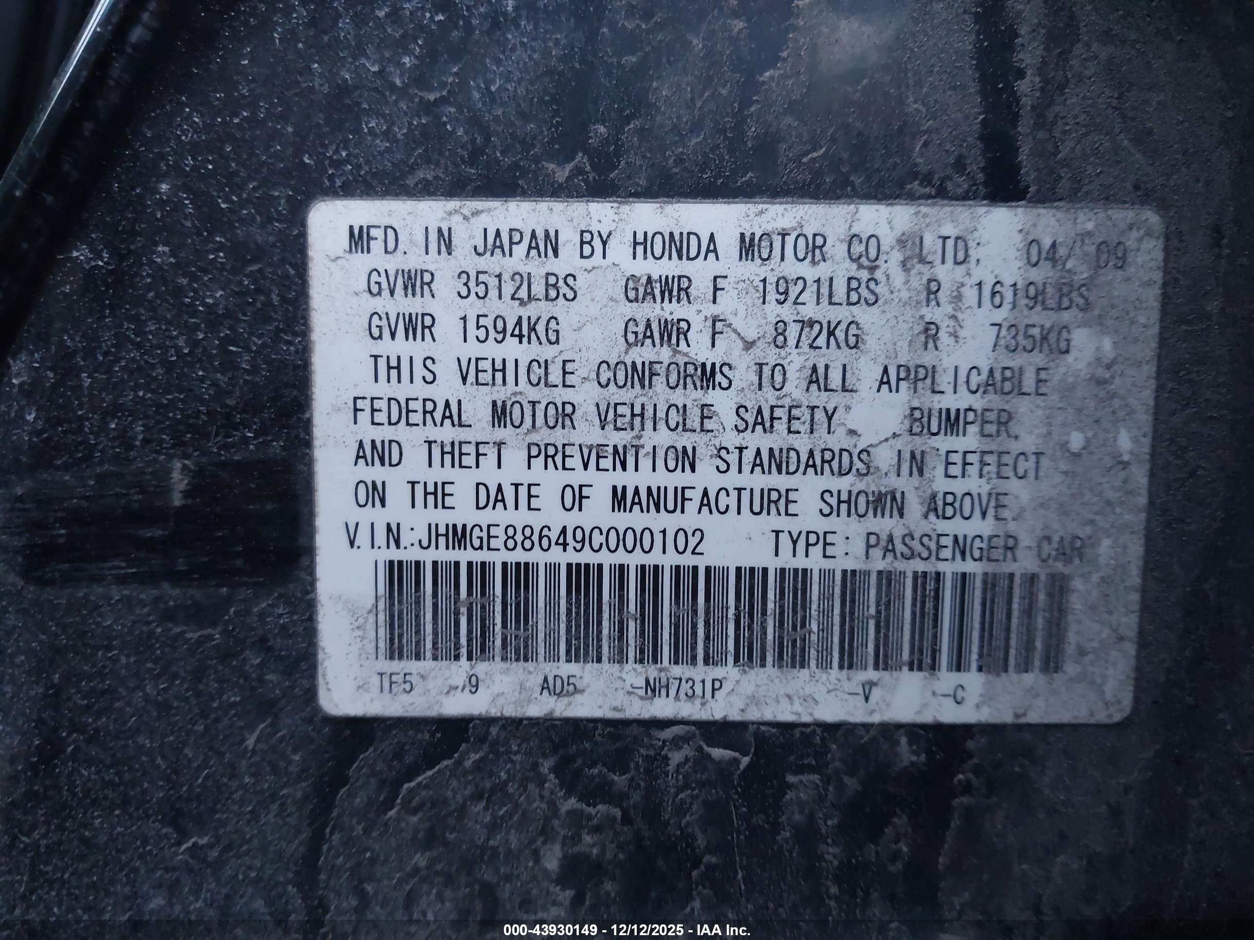 HONDA FIT image 9