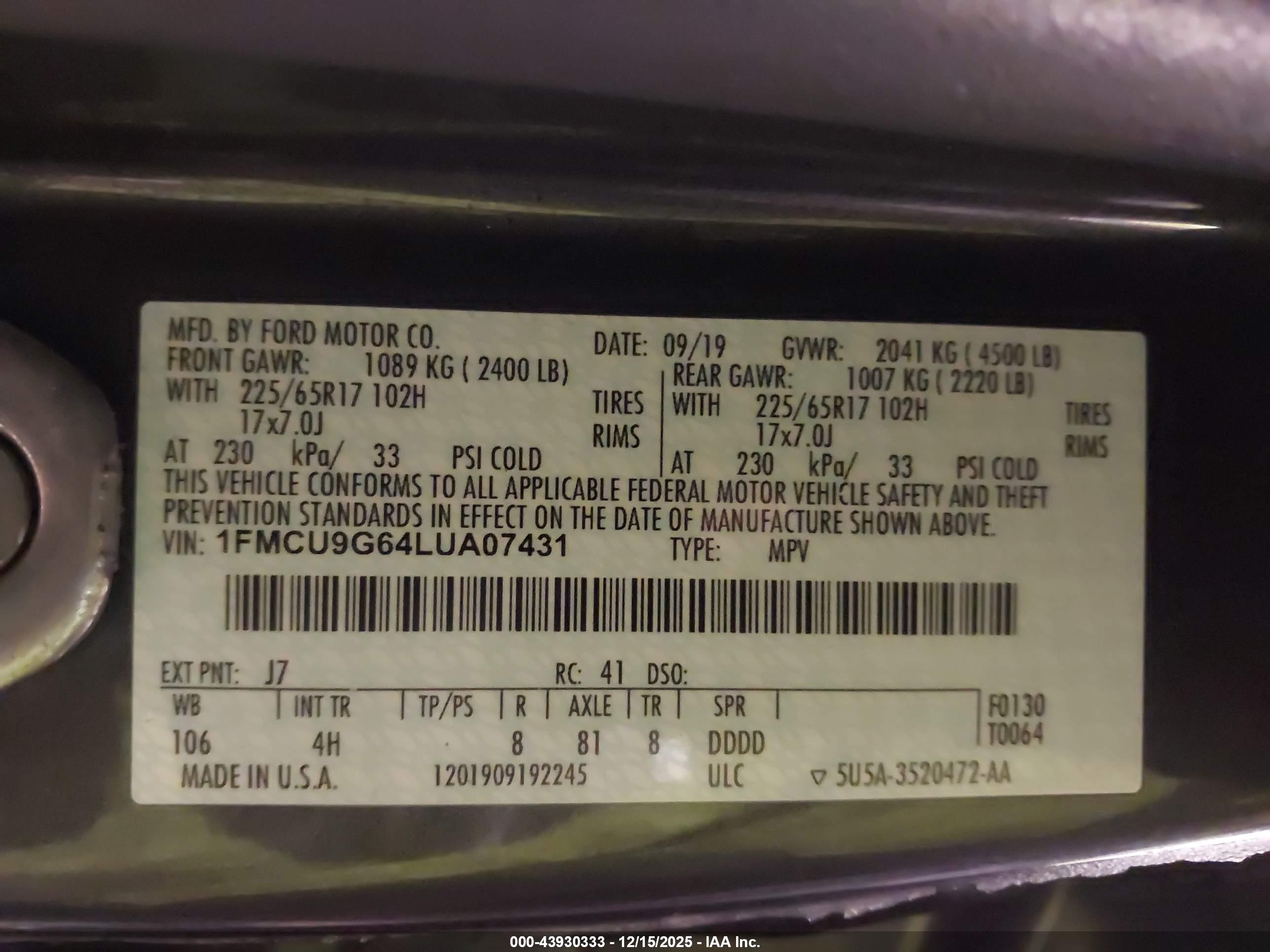 FORD ESCAPE image 9