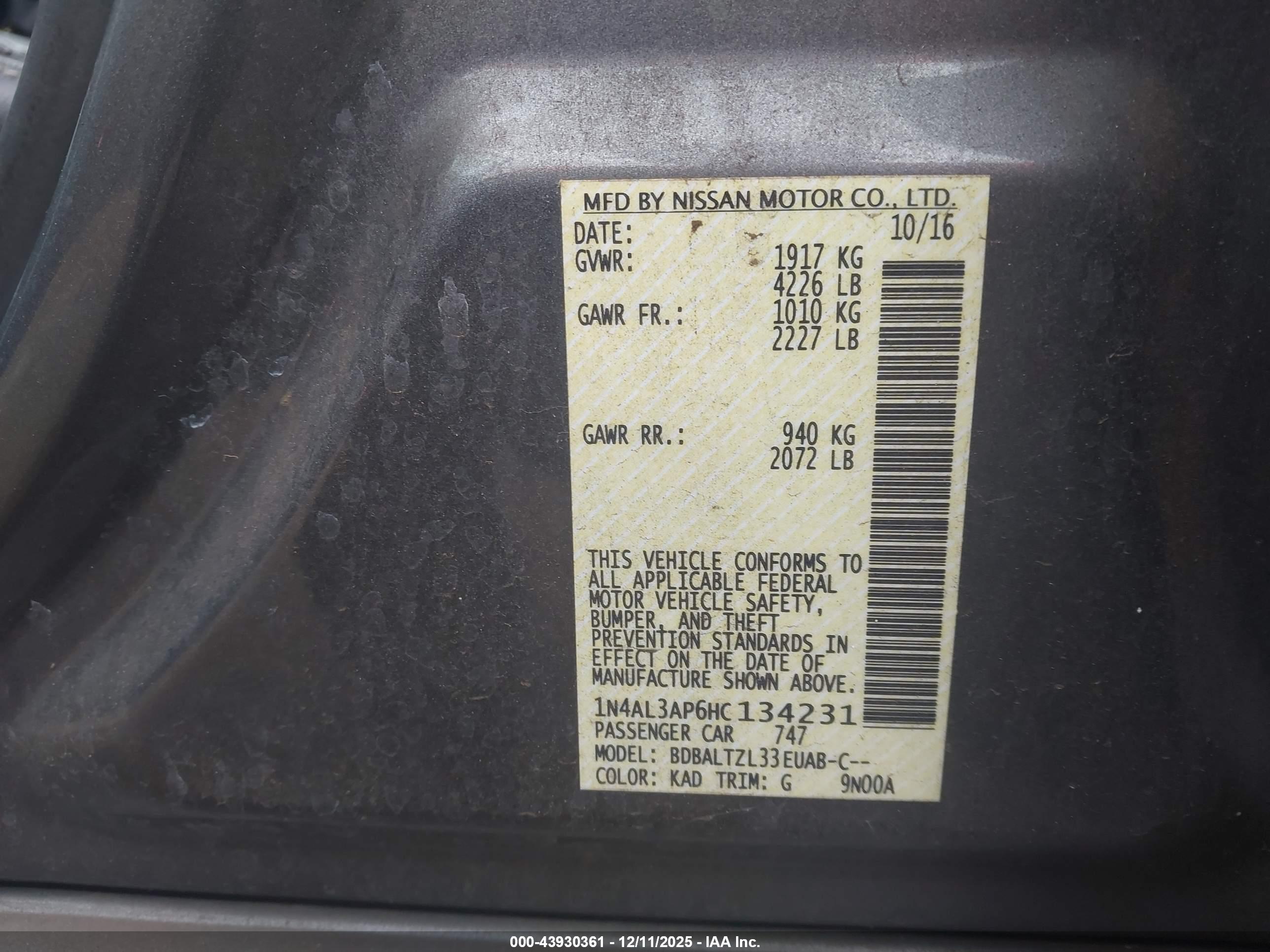 NISSAN ALTIMA image 9