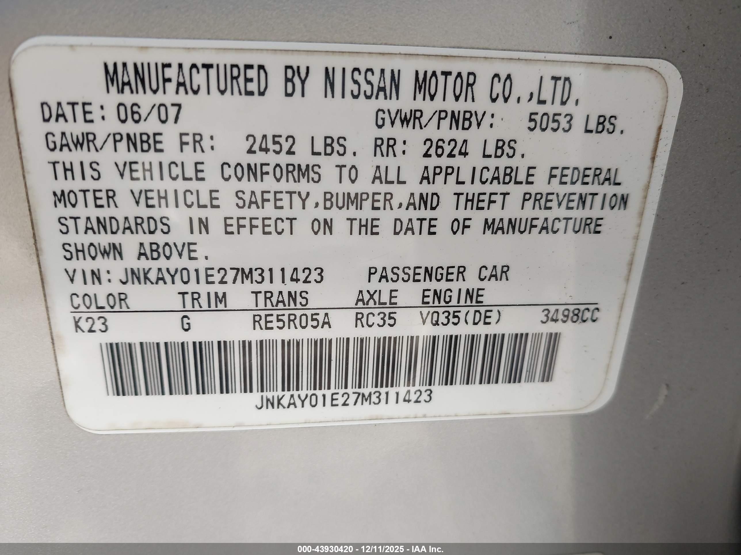 INFINITI M35 image 9
