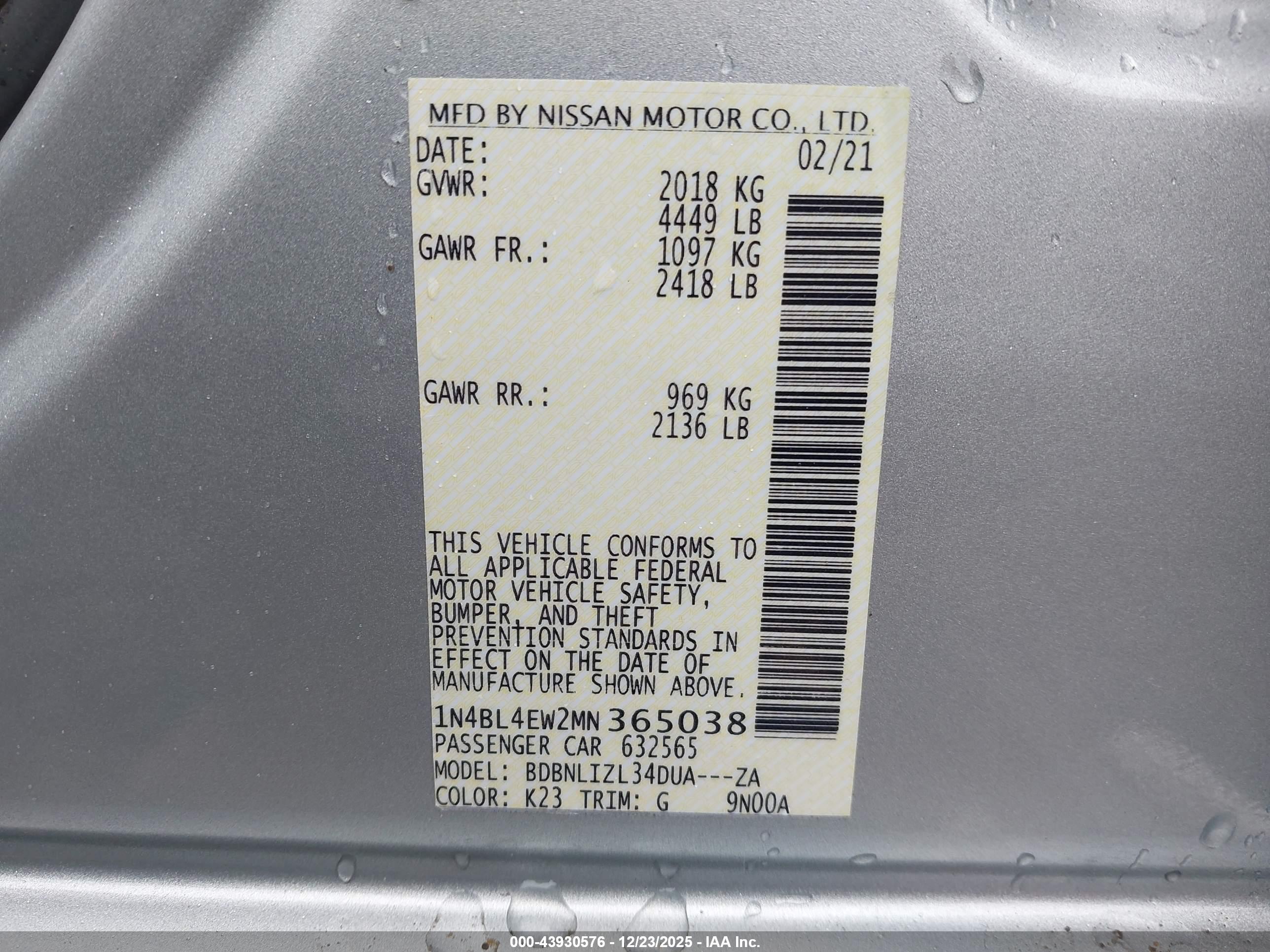 NISSAN ALTIMA image 9