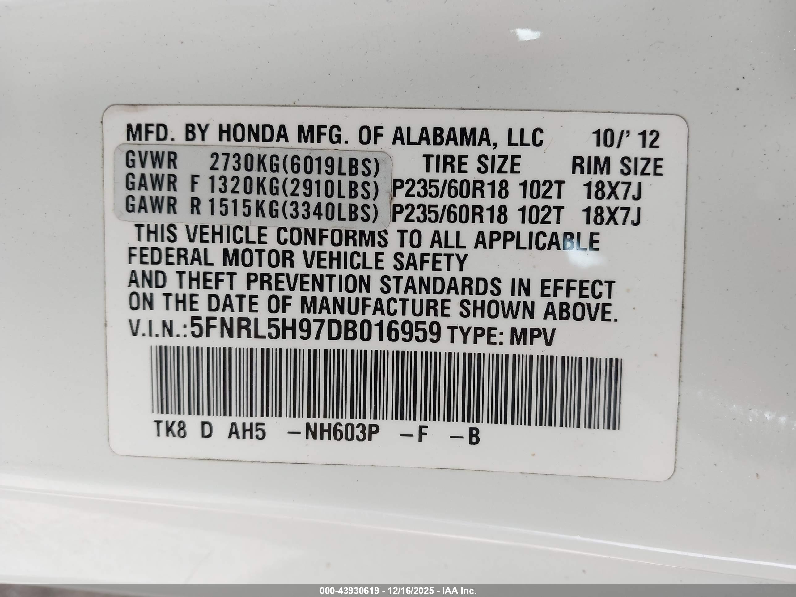 HONDA ODYSSEY image 9