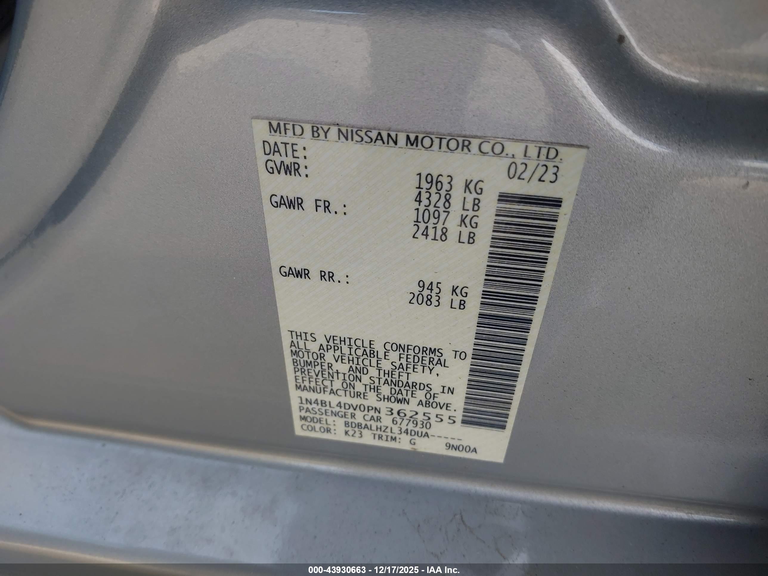 NISSAN ALTIMA image 9