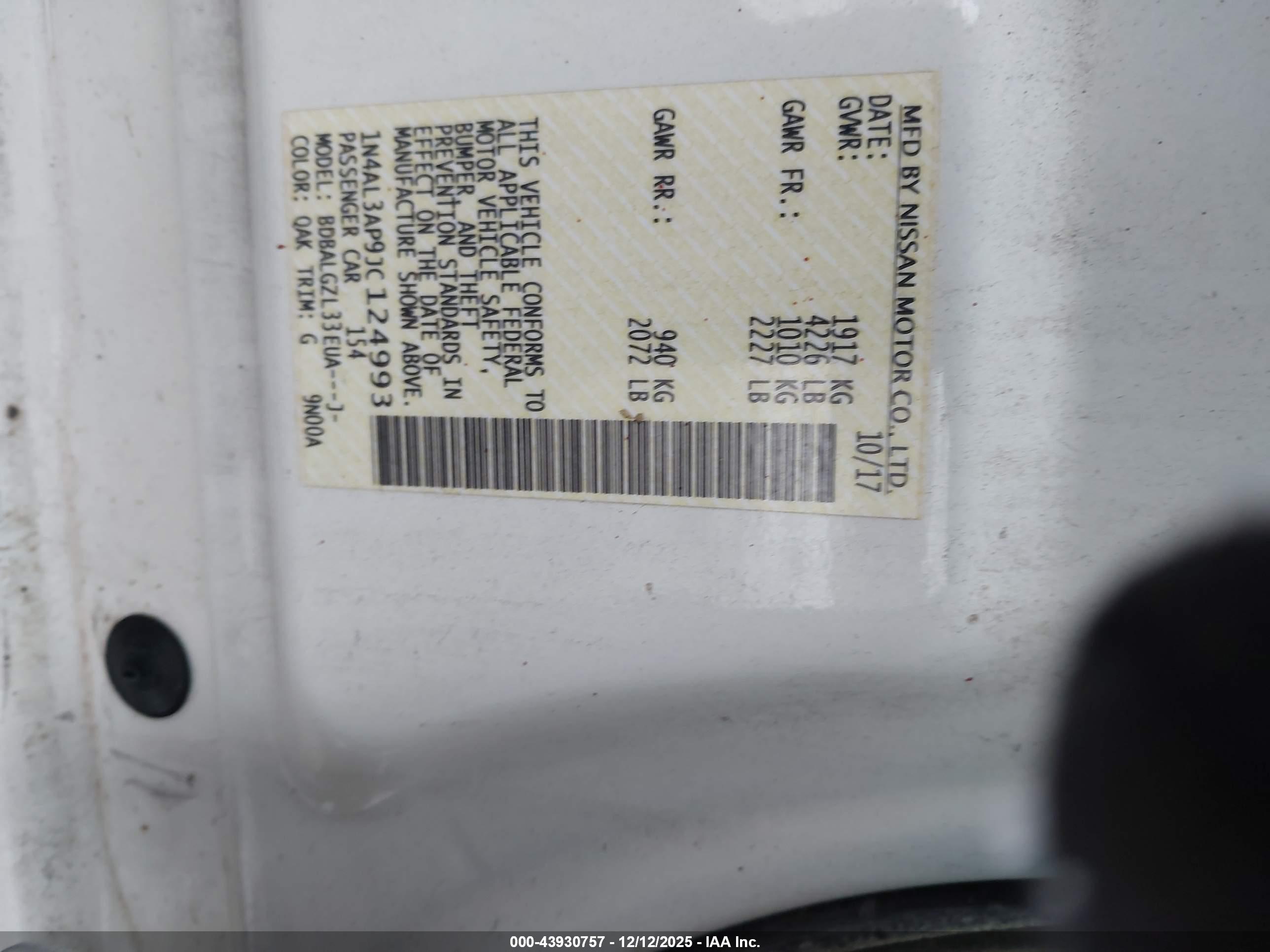 NISSAN ALTIMA image 9