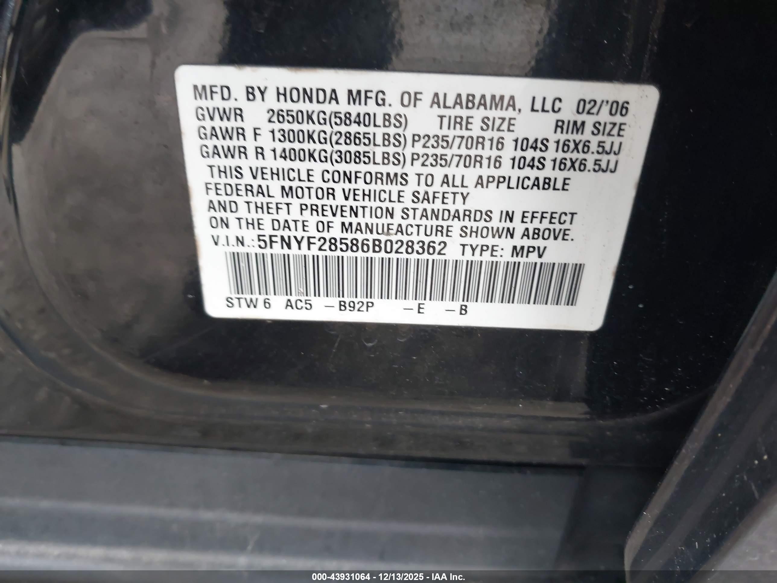 HONDA PILOT image 9