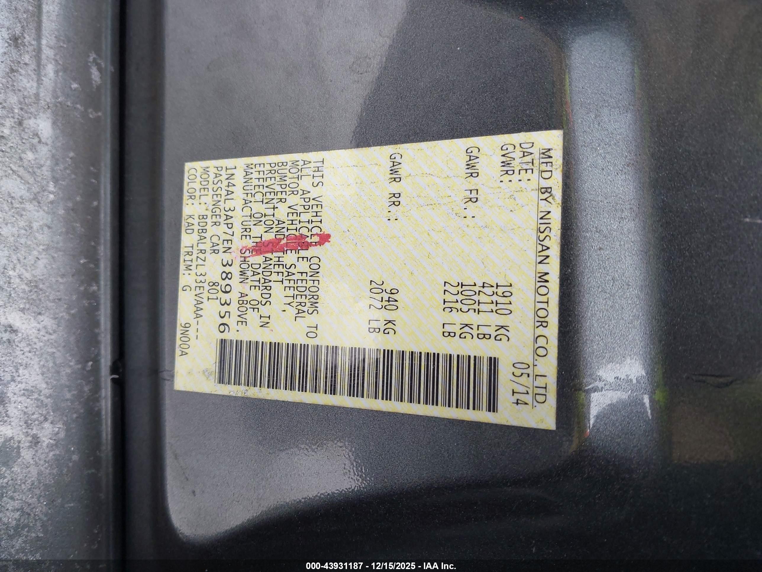 NISSAN ALTIMA image 9