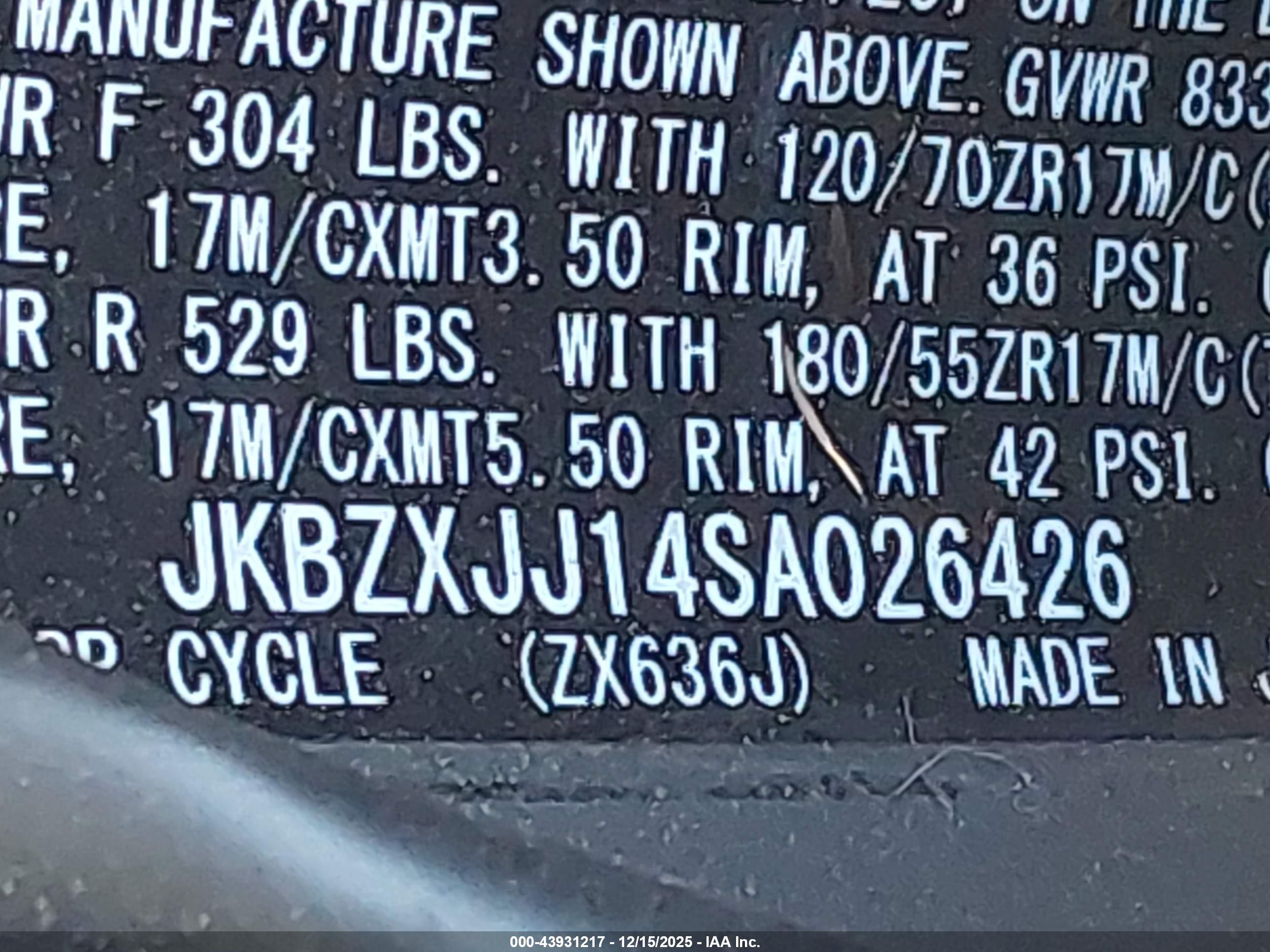 KAWASAKI ZX636 image 10