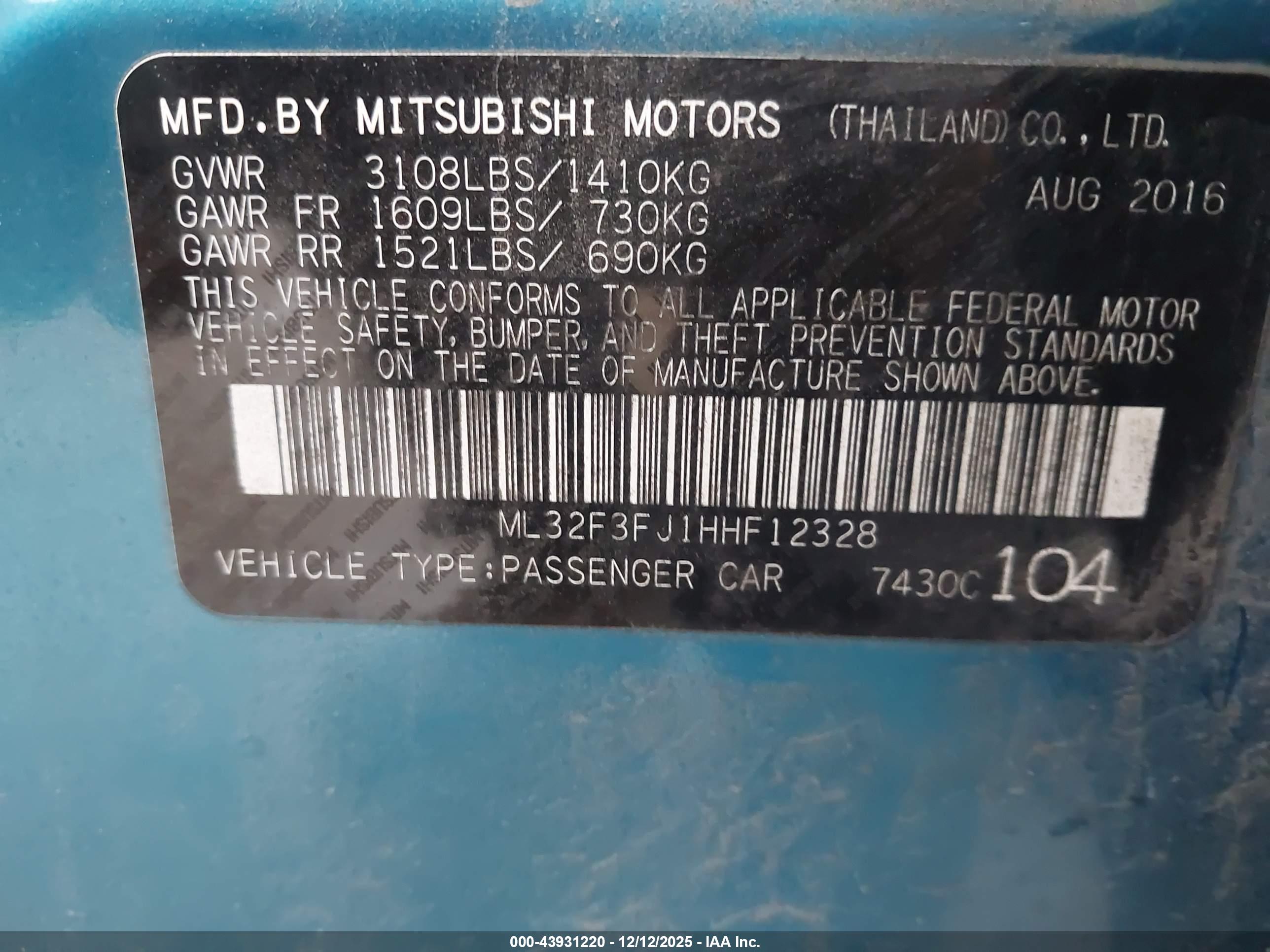 MITSUBISHI MIRAGE image 9