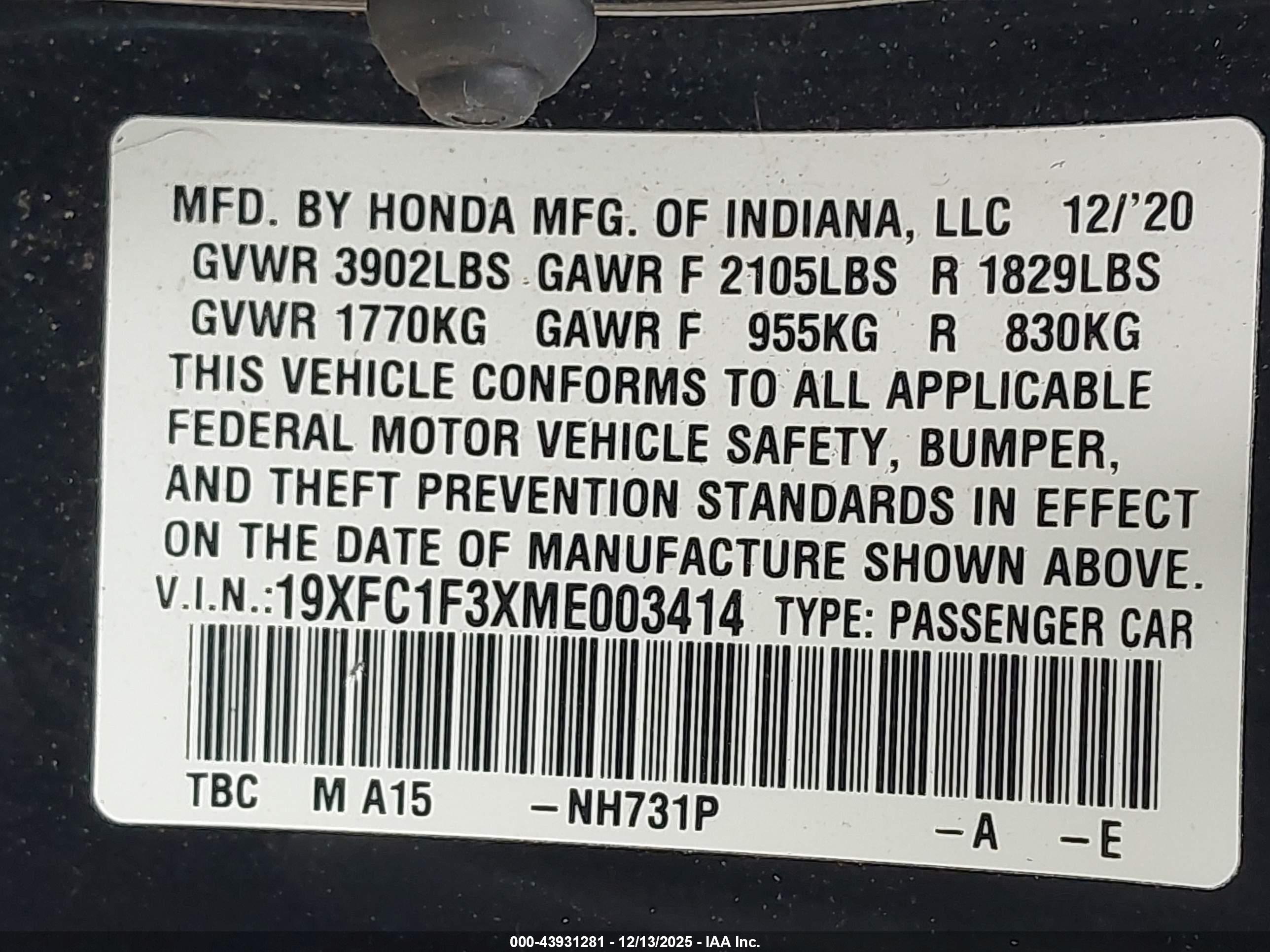 HONDA CIVIC image 9