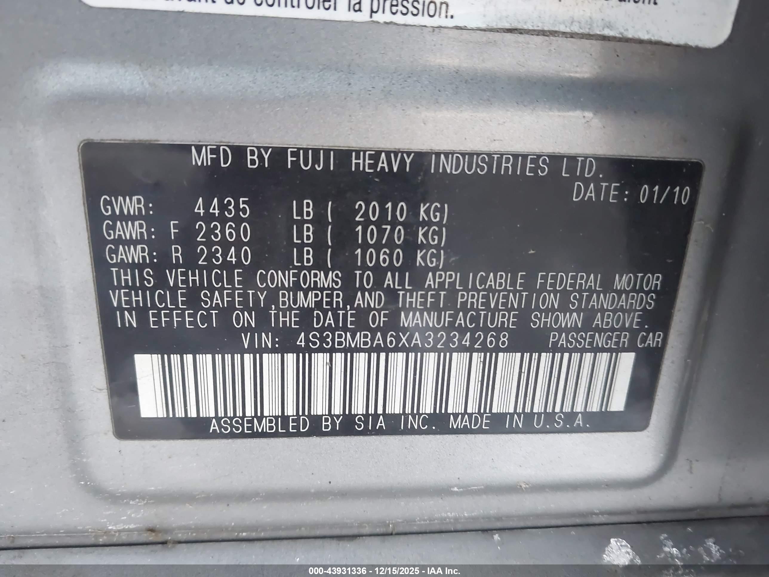 SUBARU LEGACY image 9
