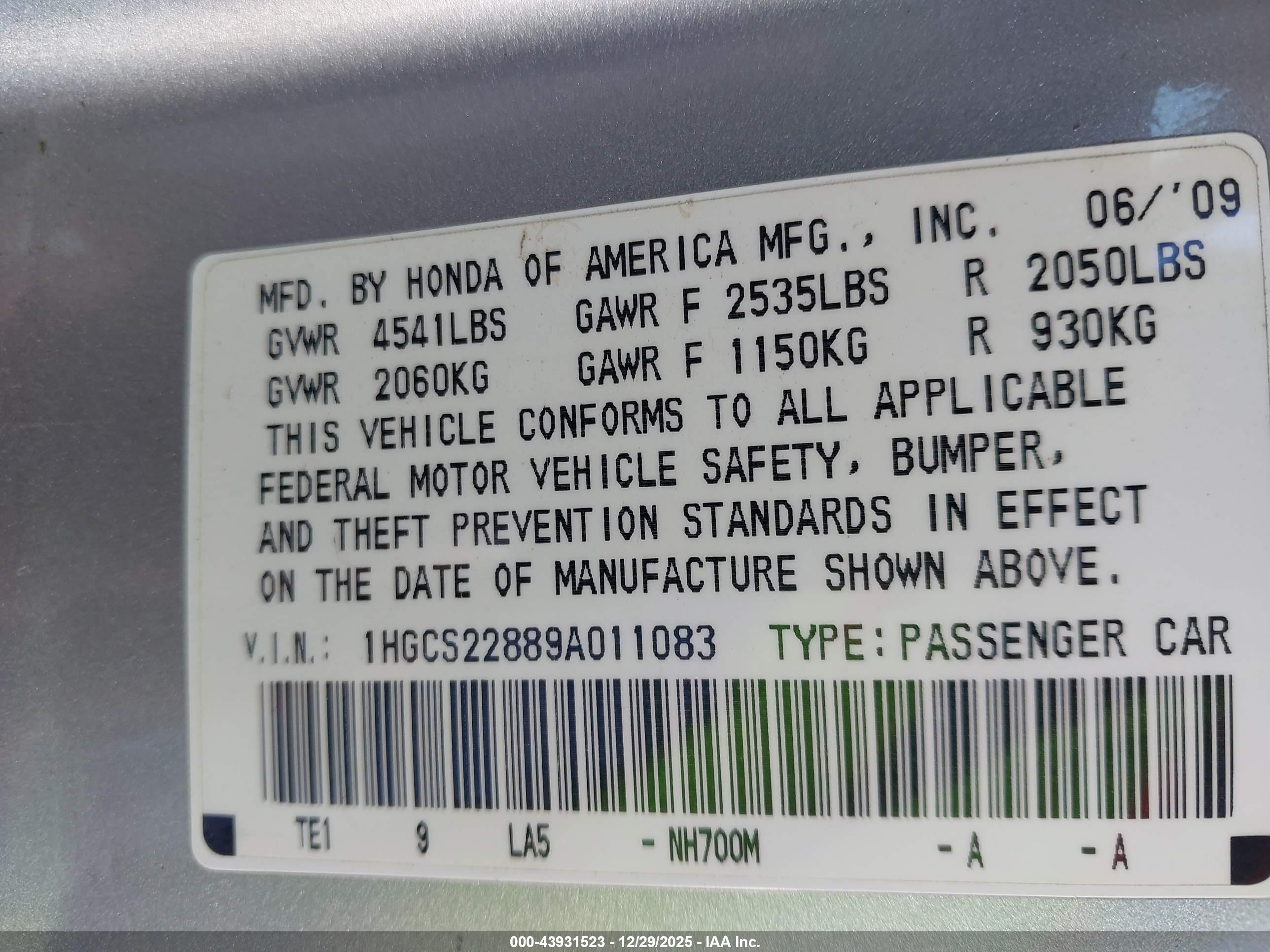 HONDA ACCORD image 9