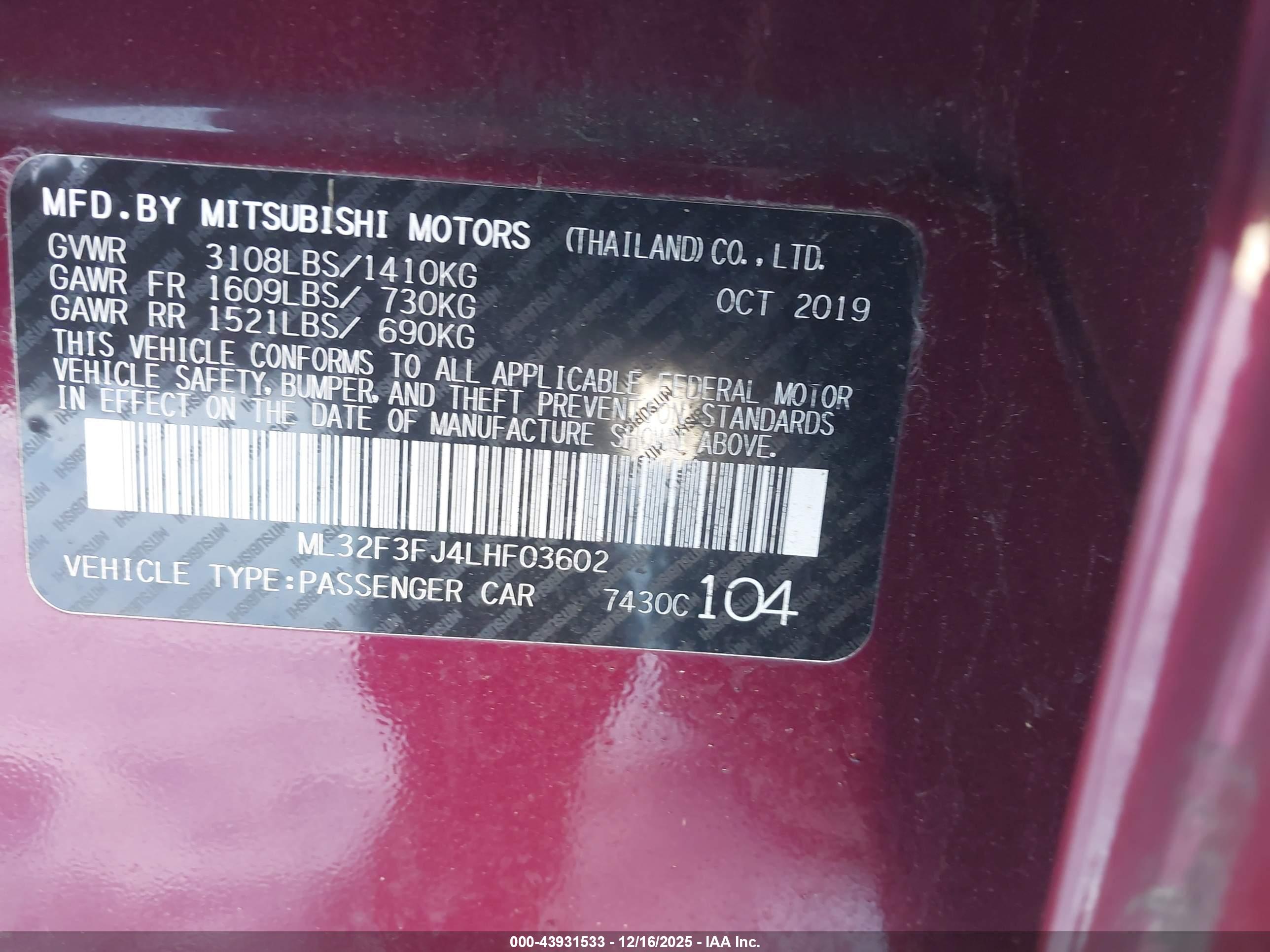 MITSUBISHI MIRAGE image 9