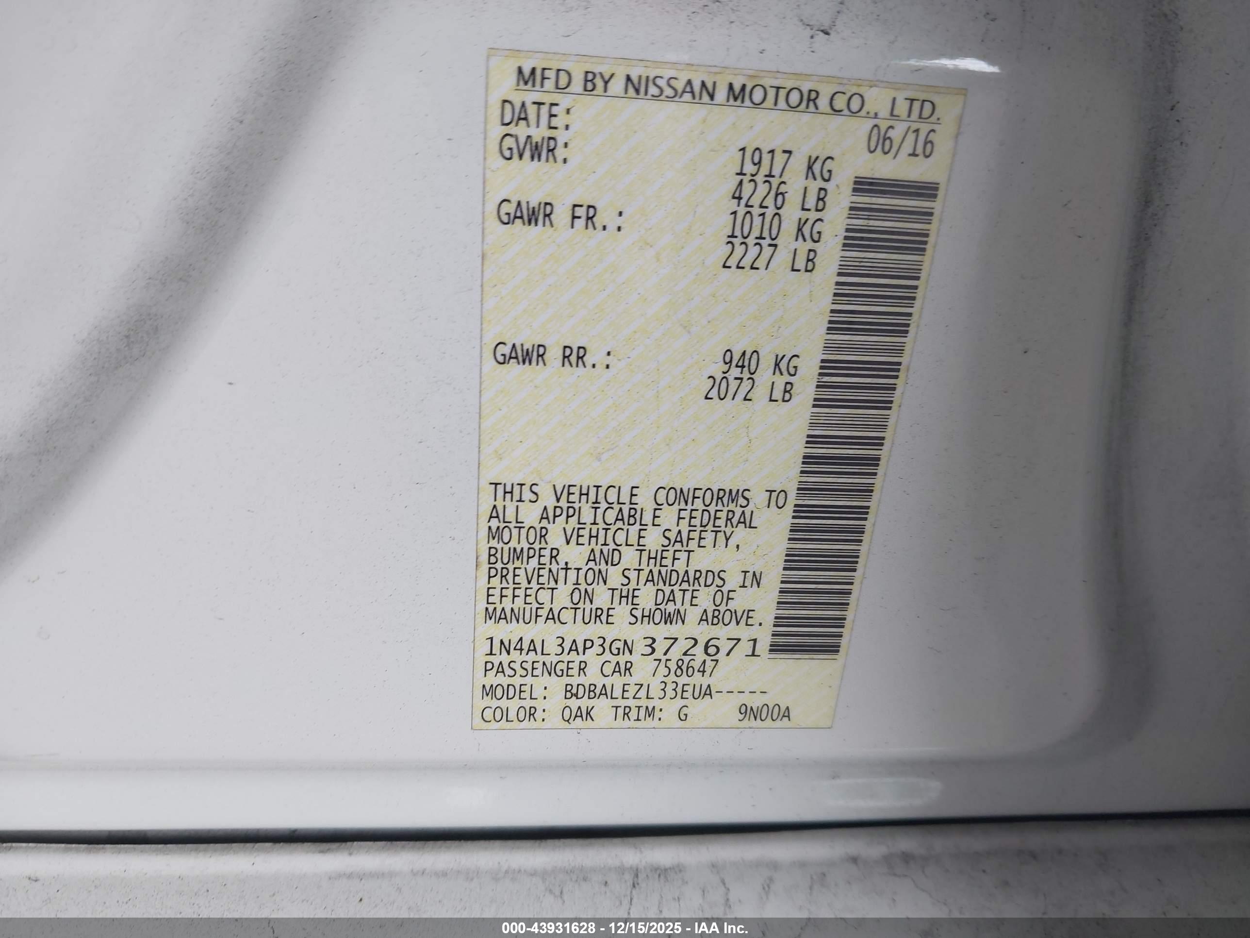 NISSAN ALTIMA image 9