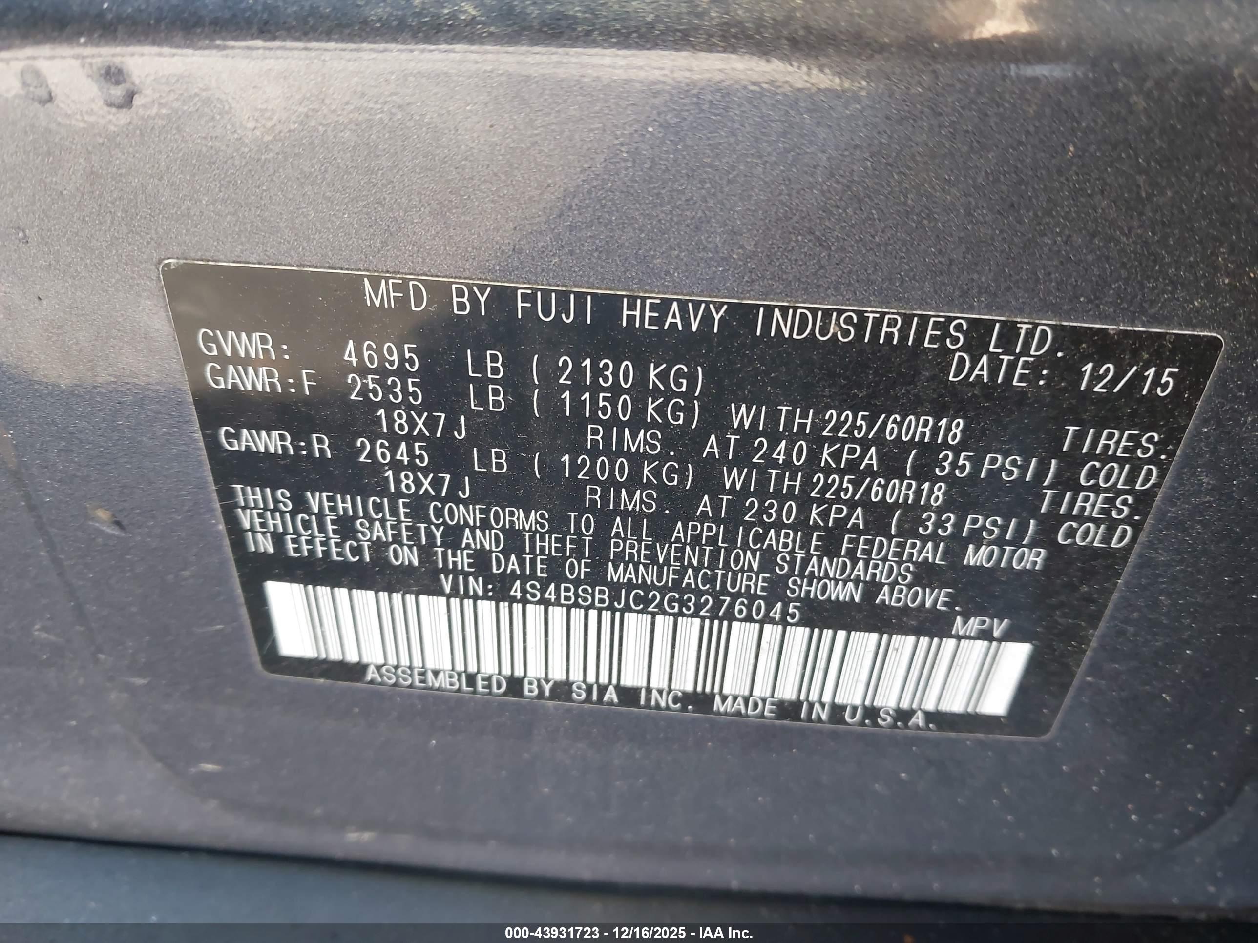 SUBARU OUTBACK image 9