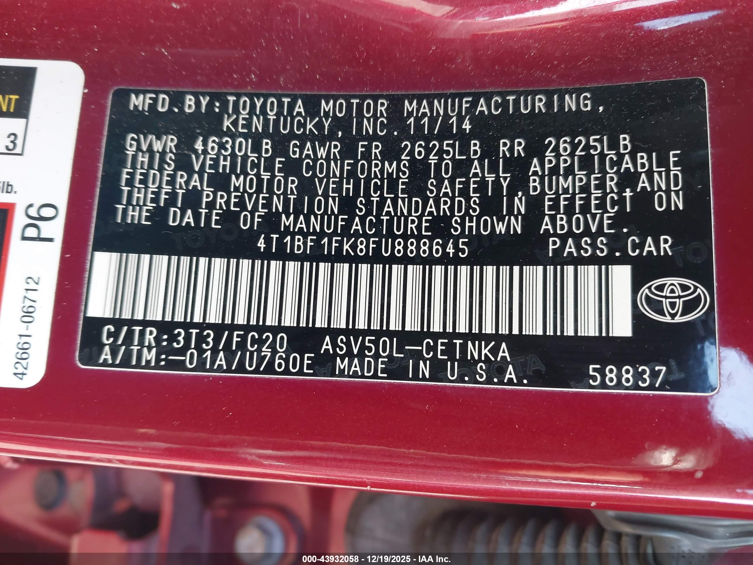 TOYOTA CAMRY image 9