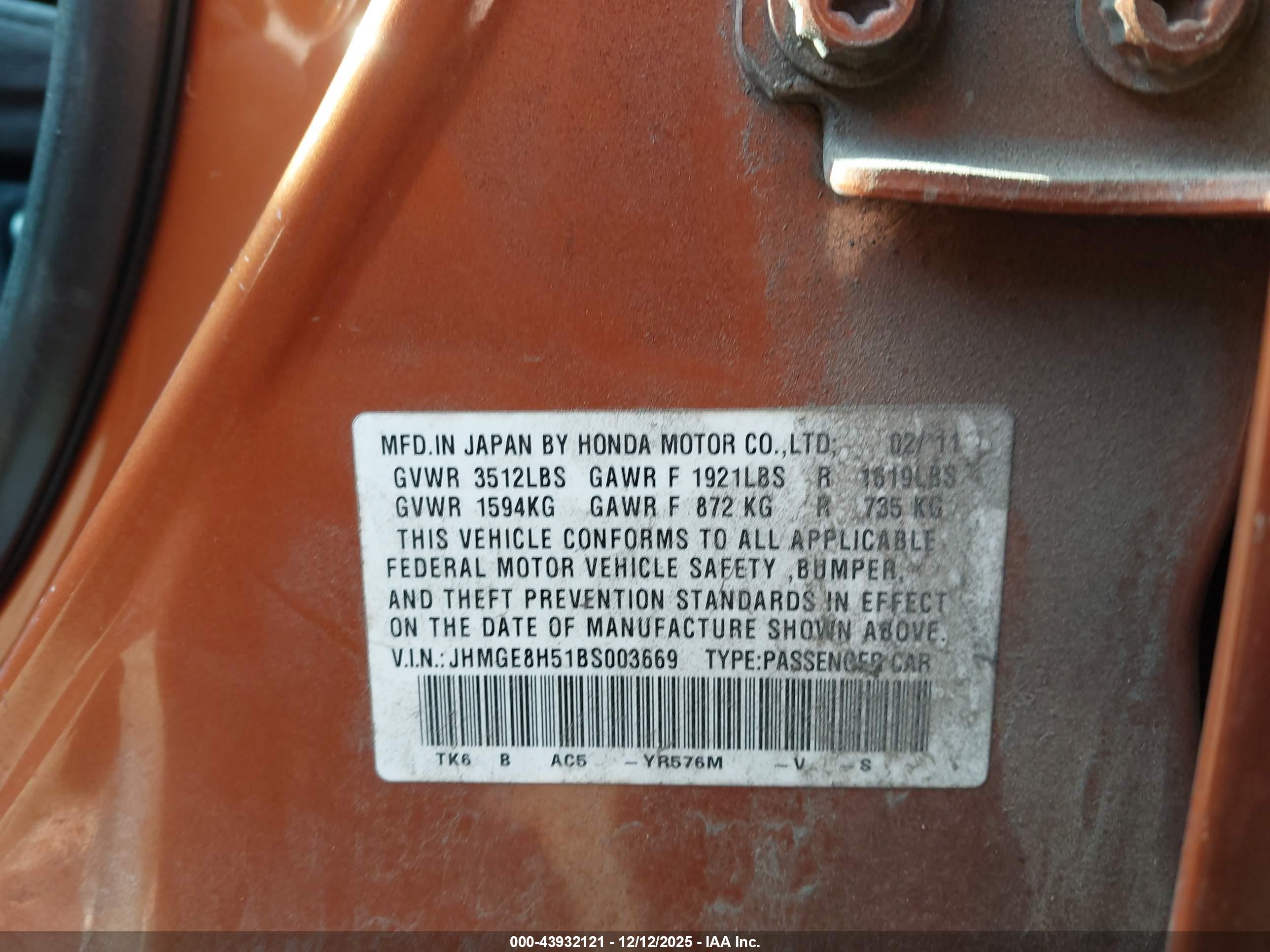 HONDA FIT image 9