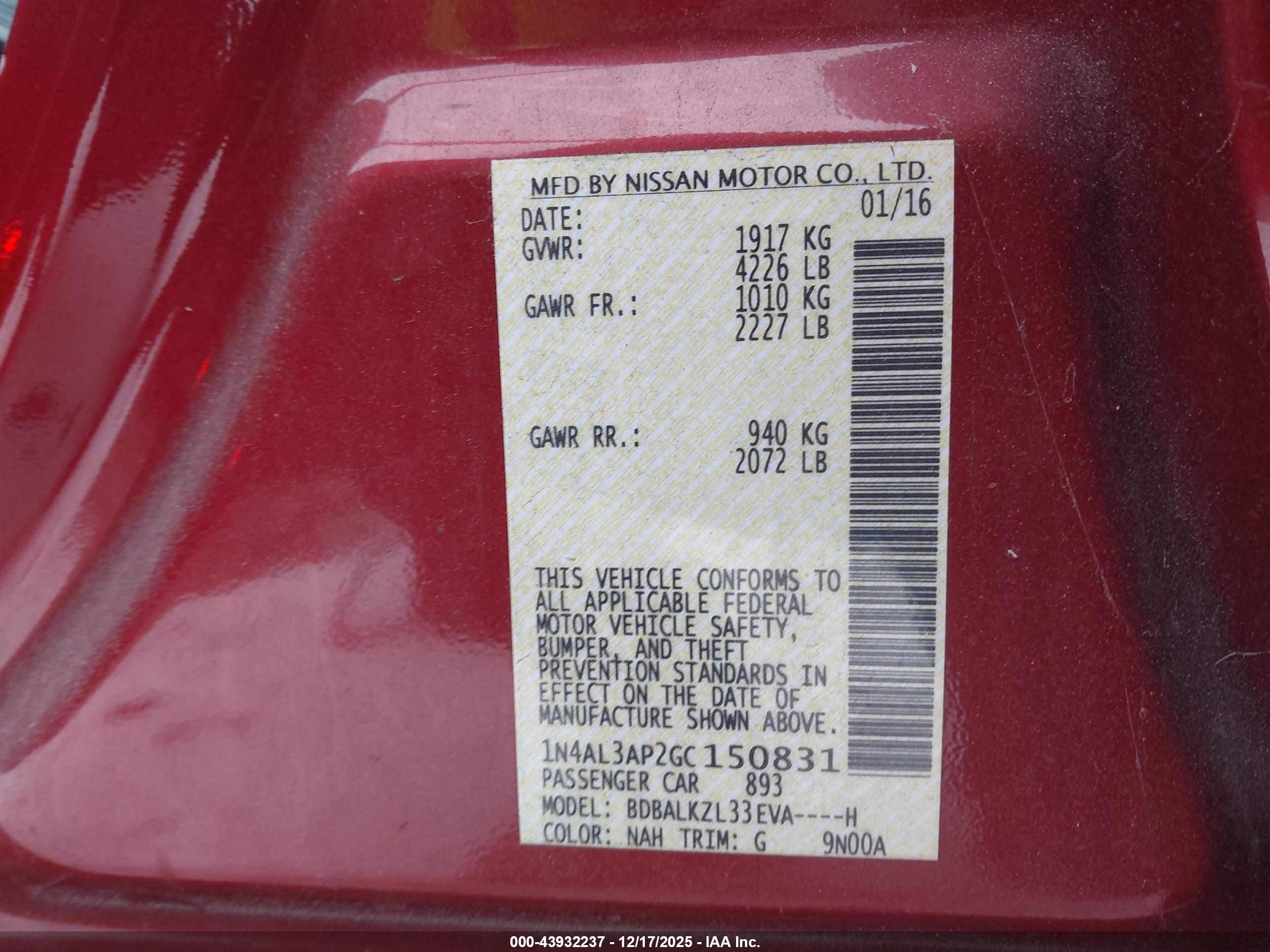 NISSAN ALTIMA image 9