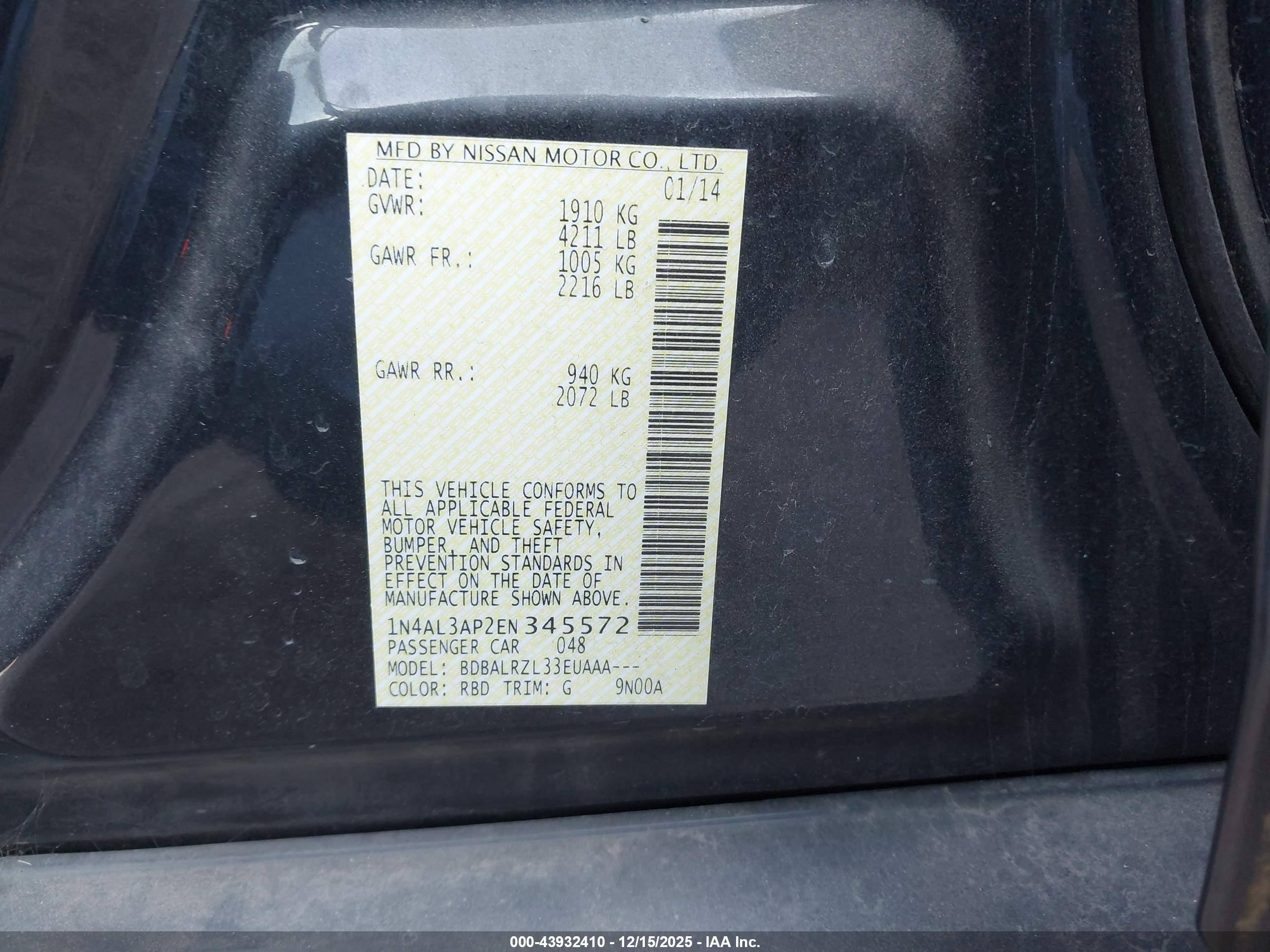 NISSAN ALTIMA image 9