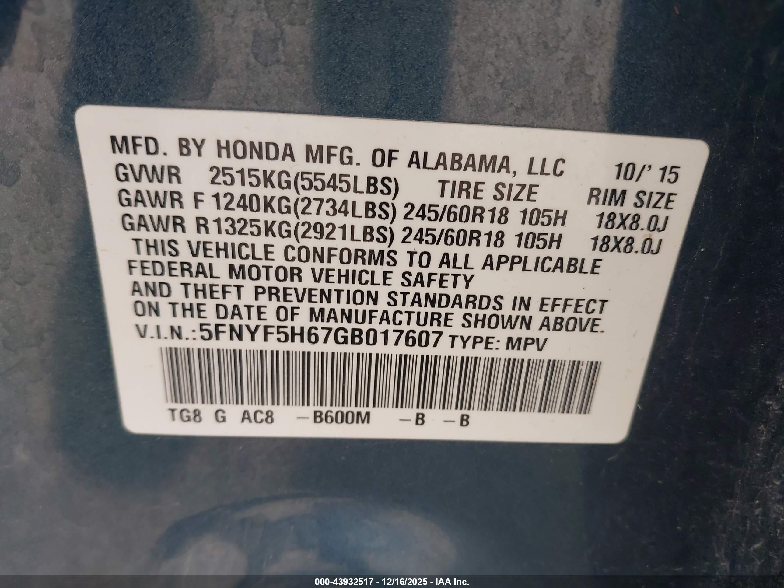 HONDA PILOT image 9