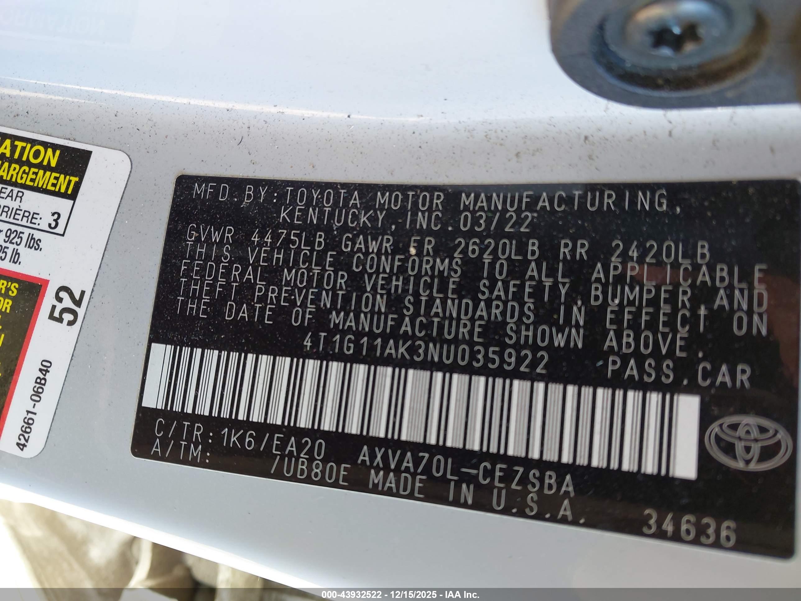 TOYOTA CAMRY image 9