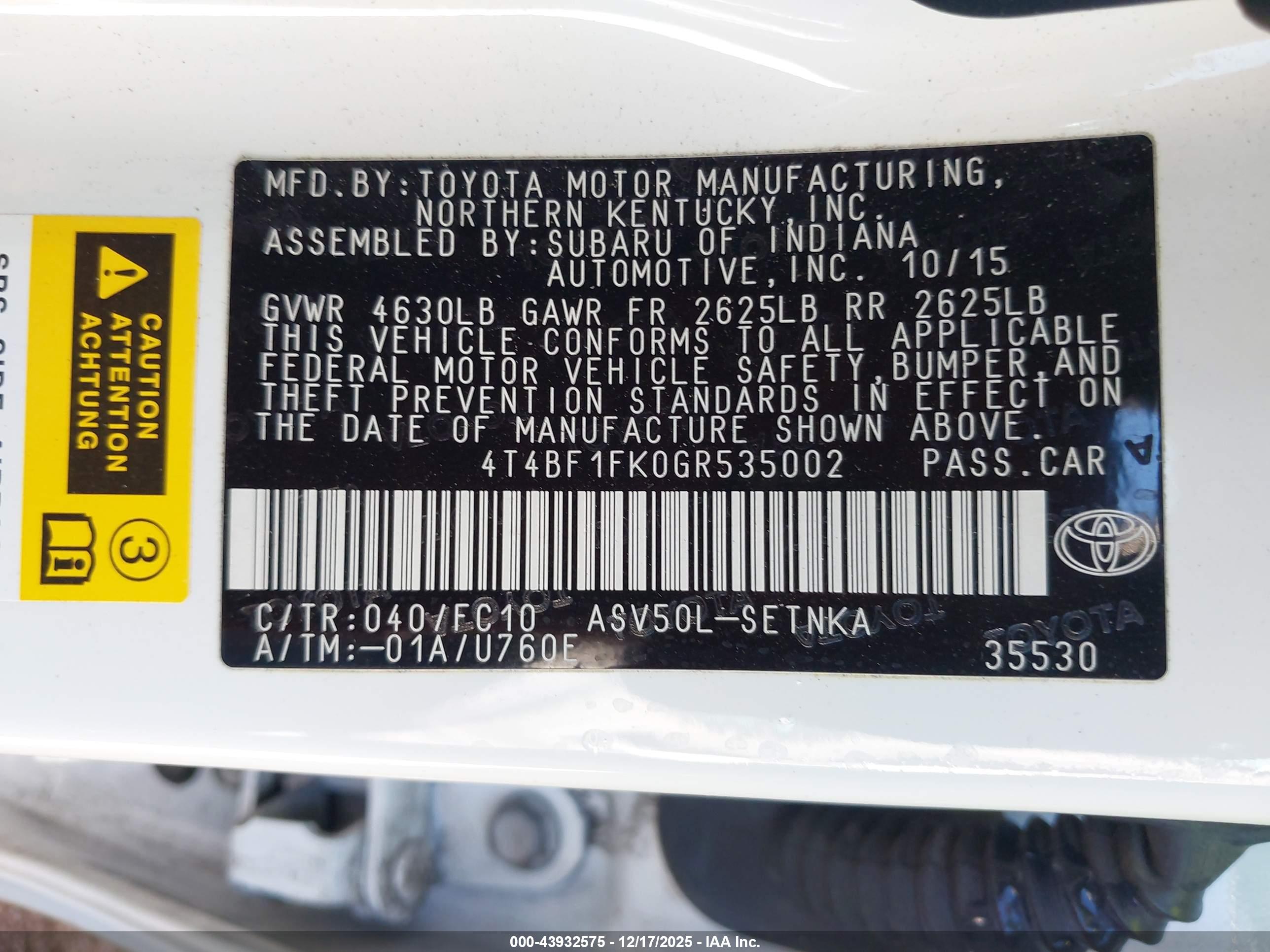 TOYOTA CAMRY image 9