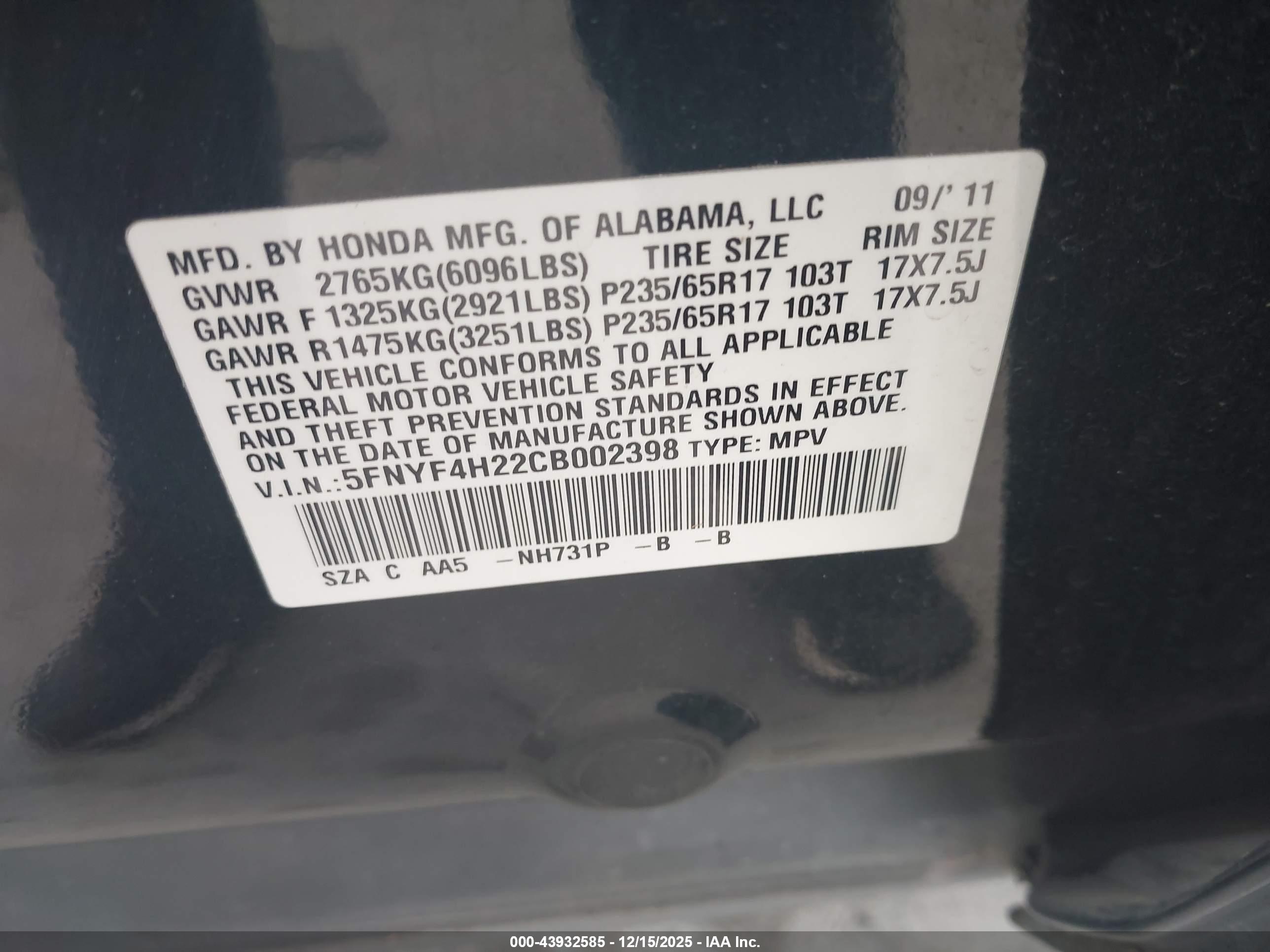 HONDA PILOT image 9