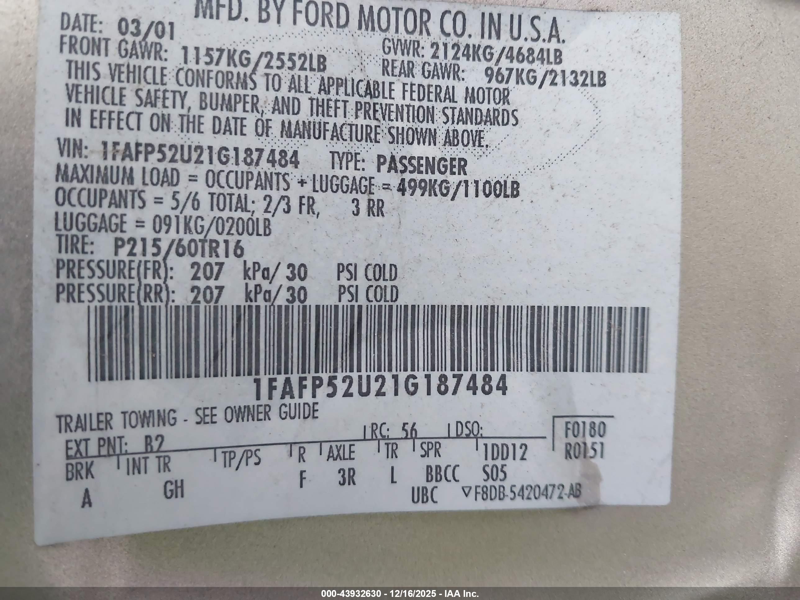FORD TAURUS image 9