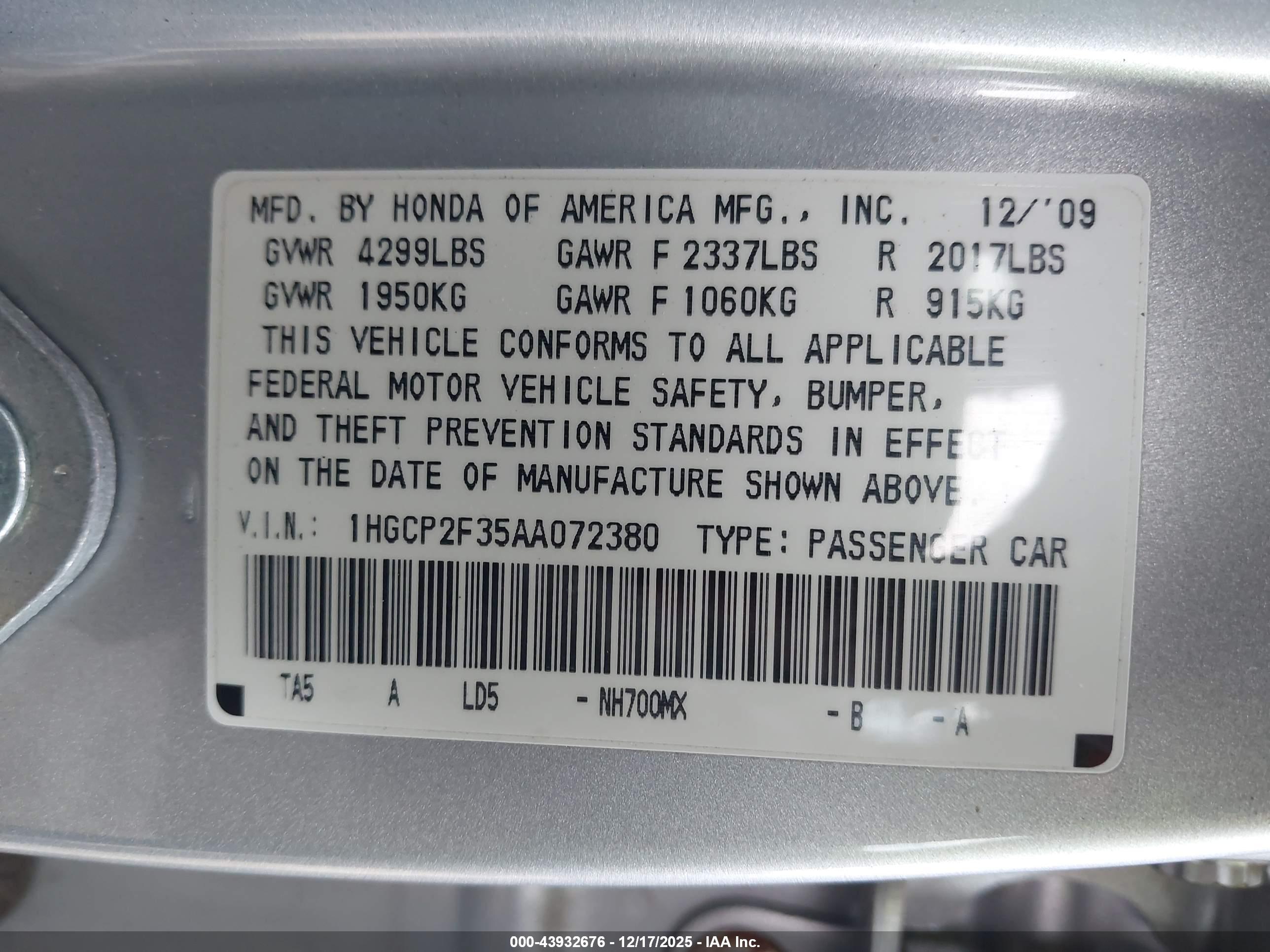 HONDA ACCORD image 9