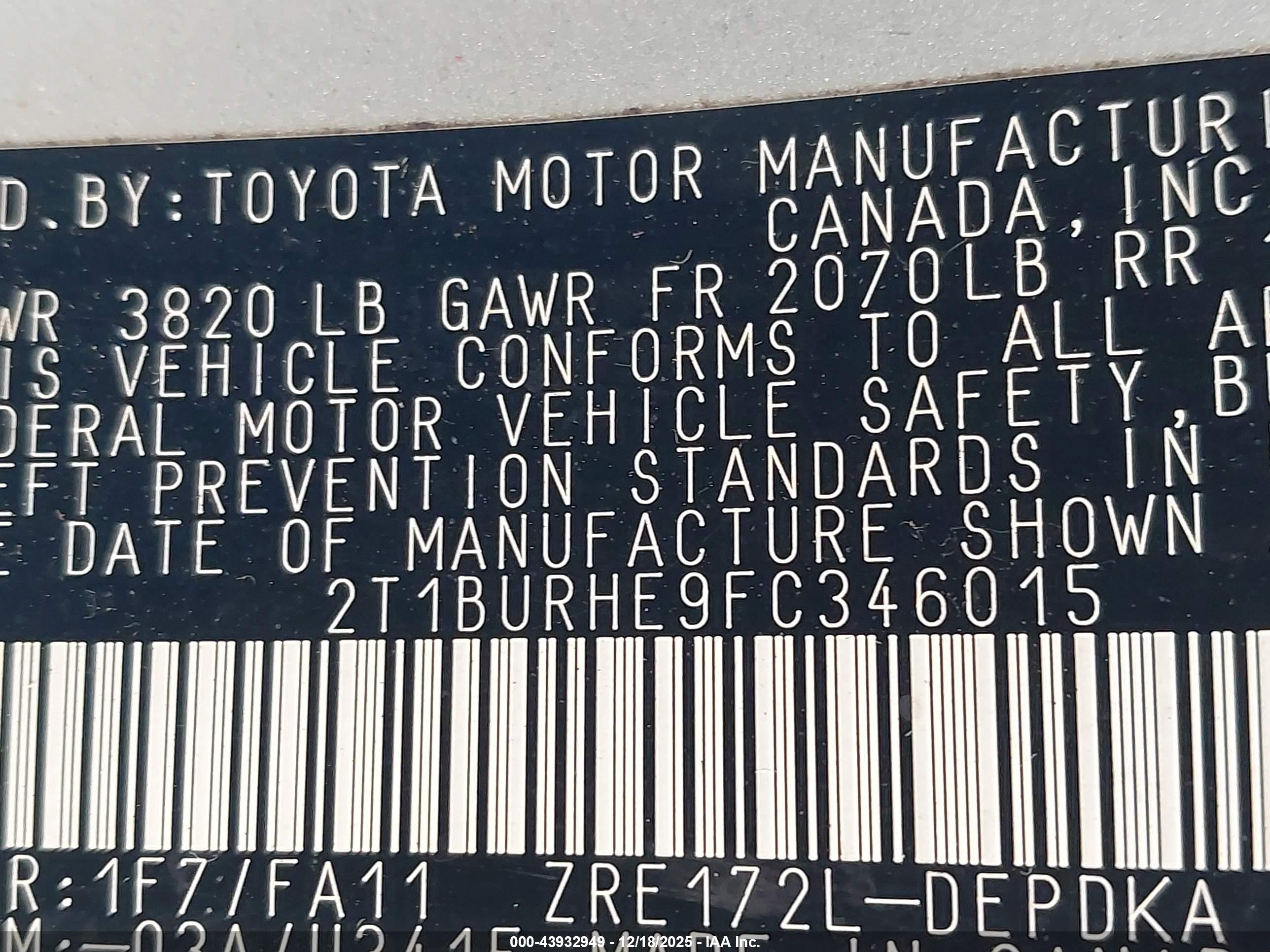 TOYOTA COROLLA image 9