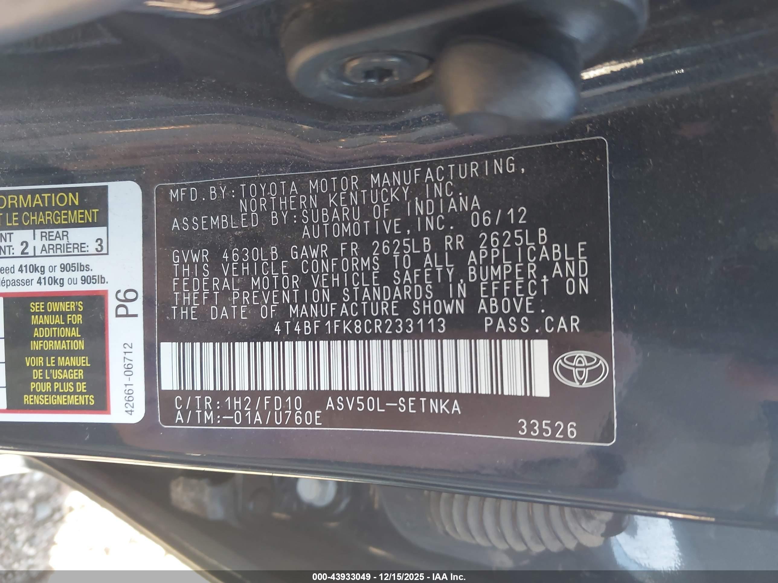 TOYOTA CAMRY image 9