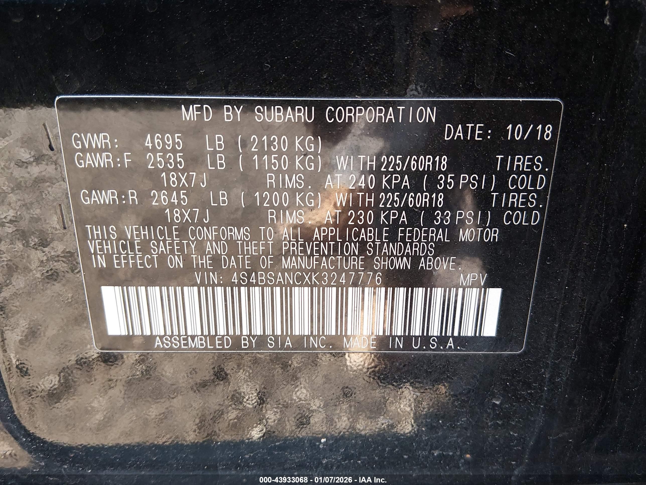 SUBARU OUTBACK image 9